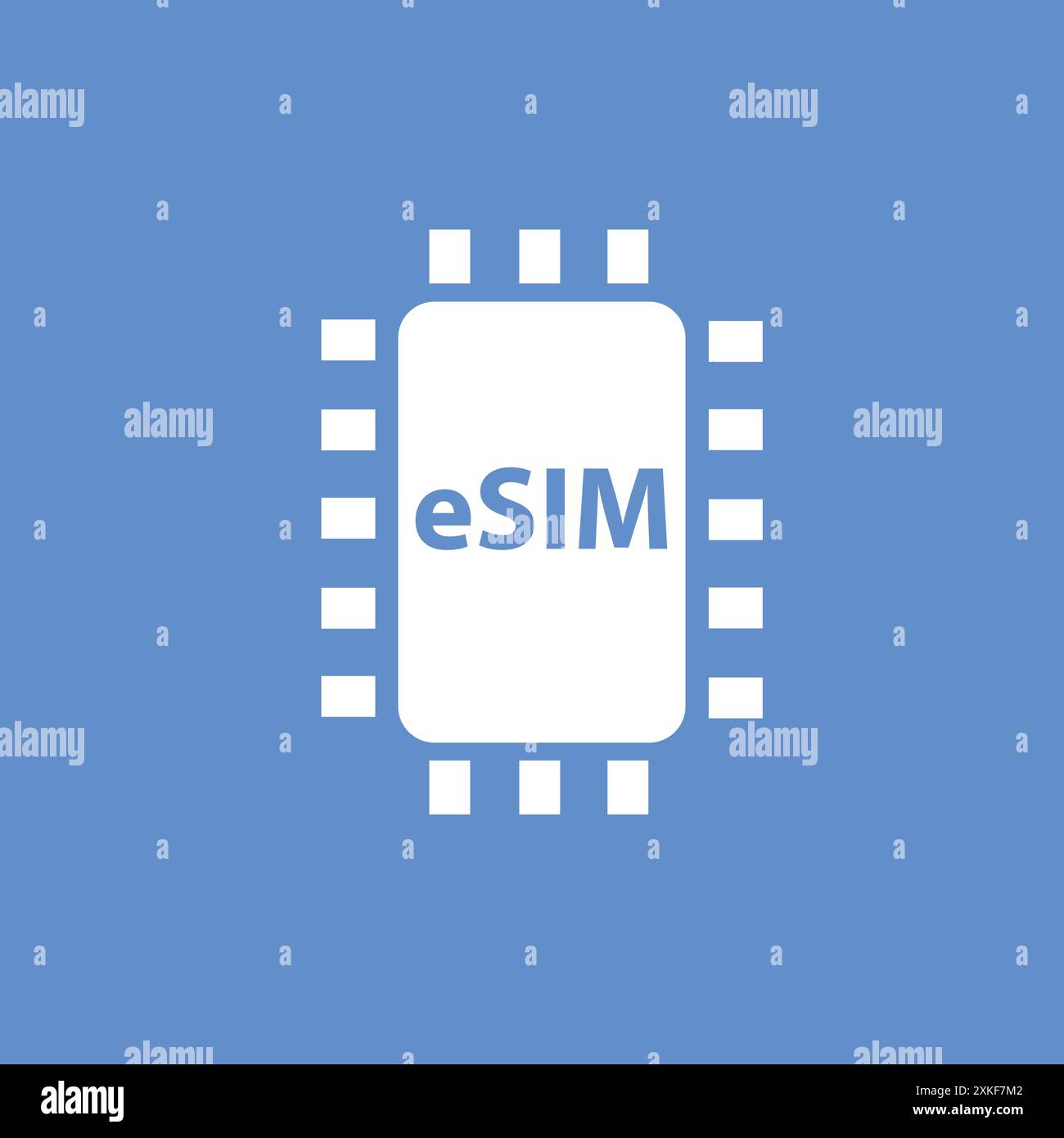 Symbol für das Konzept der eSIM-Chipkarte. Embedded sim-Karte Mobilfunk-Technologie Smart-Konzept Stock Vektor