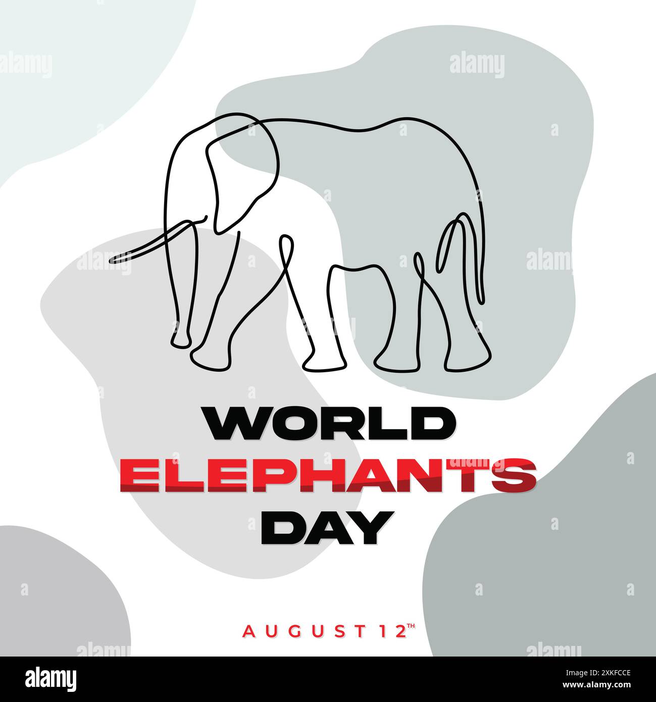 Hintergrund der durchgehenden Designvorlage für den World Elephant Day. Vektorabbildung Stock Vektor