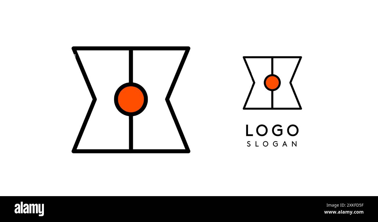 Abstraktes X-Letter-Logo mit blauen Punkten. Minimalistisches, lineares Design, auffälliges und klares Letter-Monogramm für Corporate Branding, Tech-Startups und Sicherheit Stock Vektor