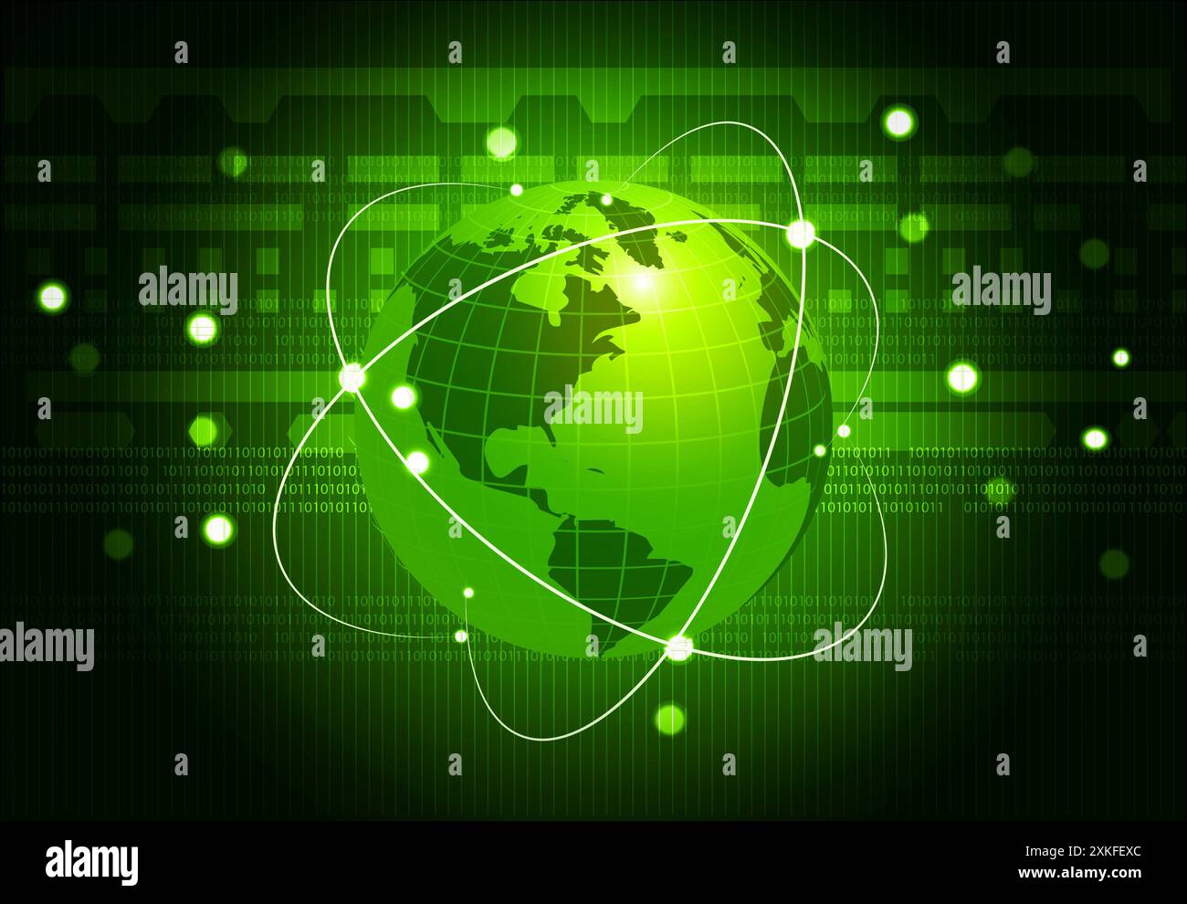 Globales Kommunikationsnetzwerk. 3D-Abbildung Stockfoto