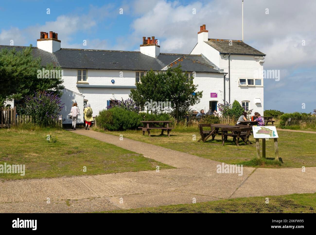Coastguard Cottages in Dunwich Heath, Suffolk, England, Großbritannien Stockfoto