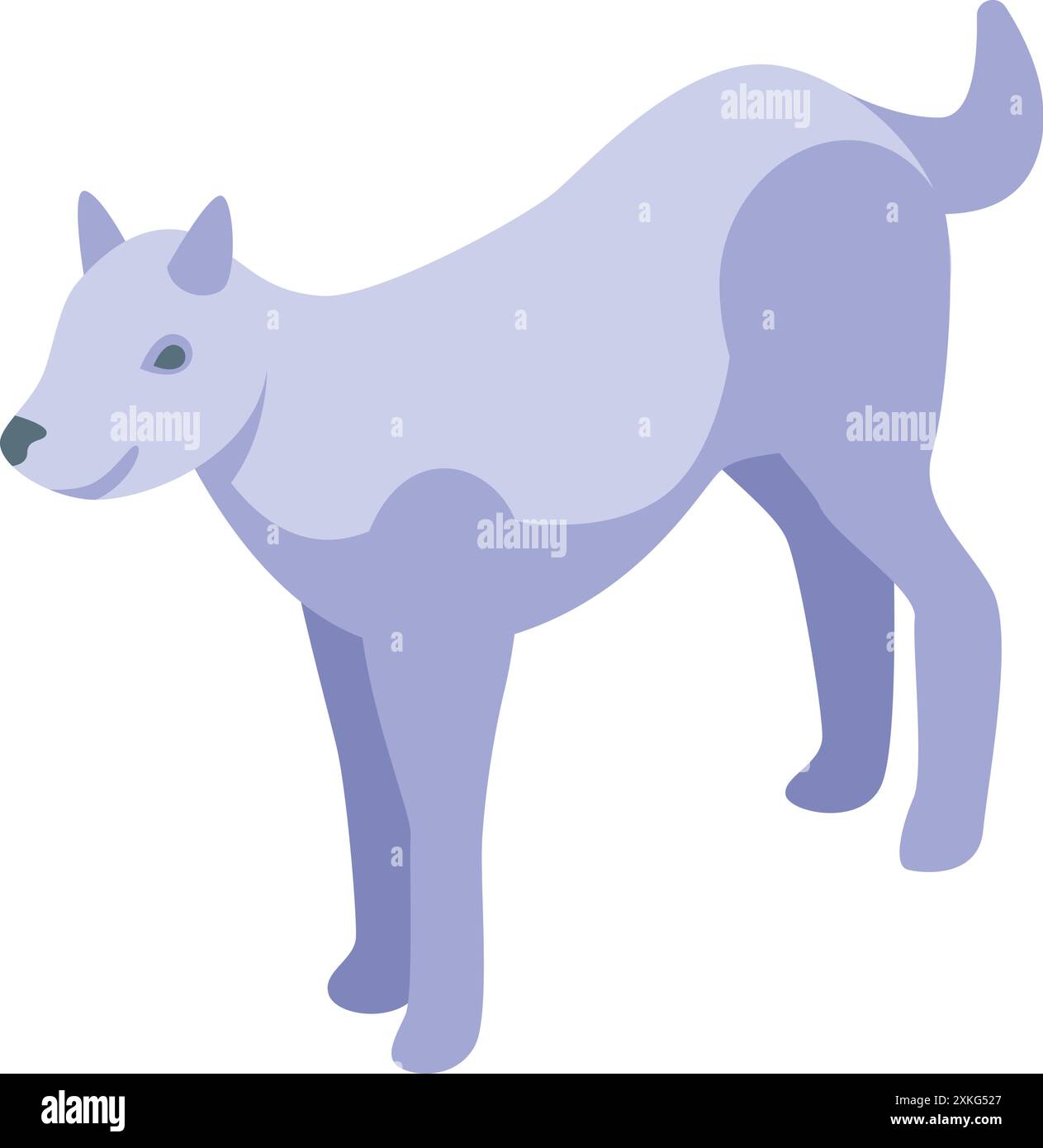 Minimalistische Isometrie eines weißen arktischen Wolfs Stock Vektor