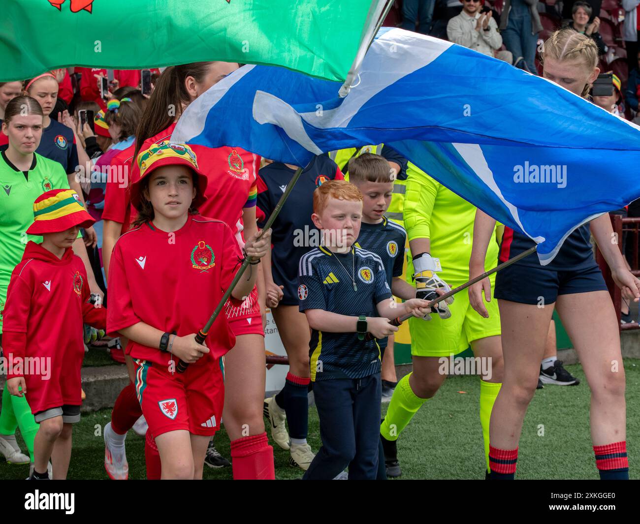 Falkirk, Schottland, Großbritannien. 21. Juli 2024: Die jährlichen Spiele des Jungen- und Mädchenclubs im Ochilview Park in Stenhousemuir. Stockfoto