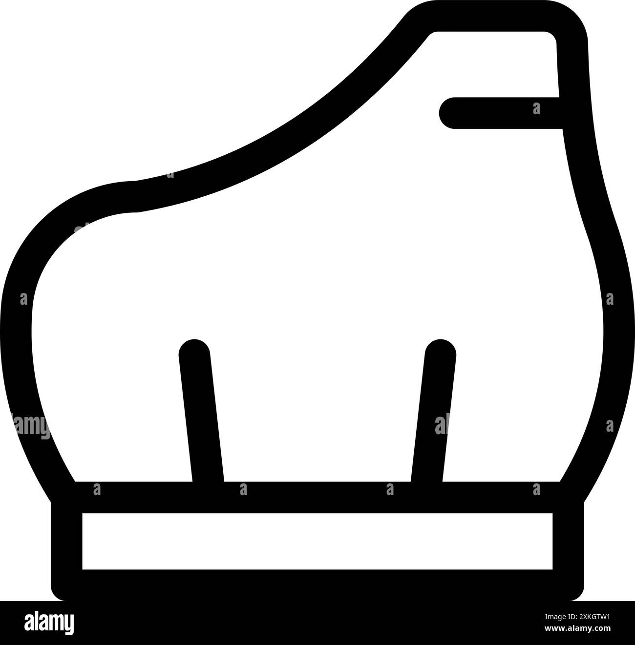 Schwarz-weiße Linienzeichnung eines Küchenhelms, der den kulinarischen Beruf repräsentiert Stock Vektor