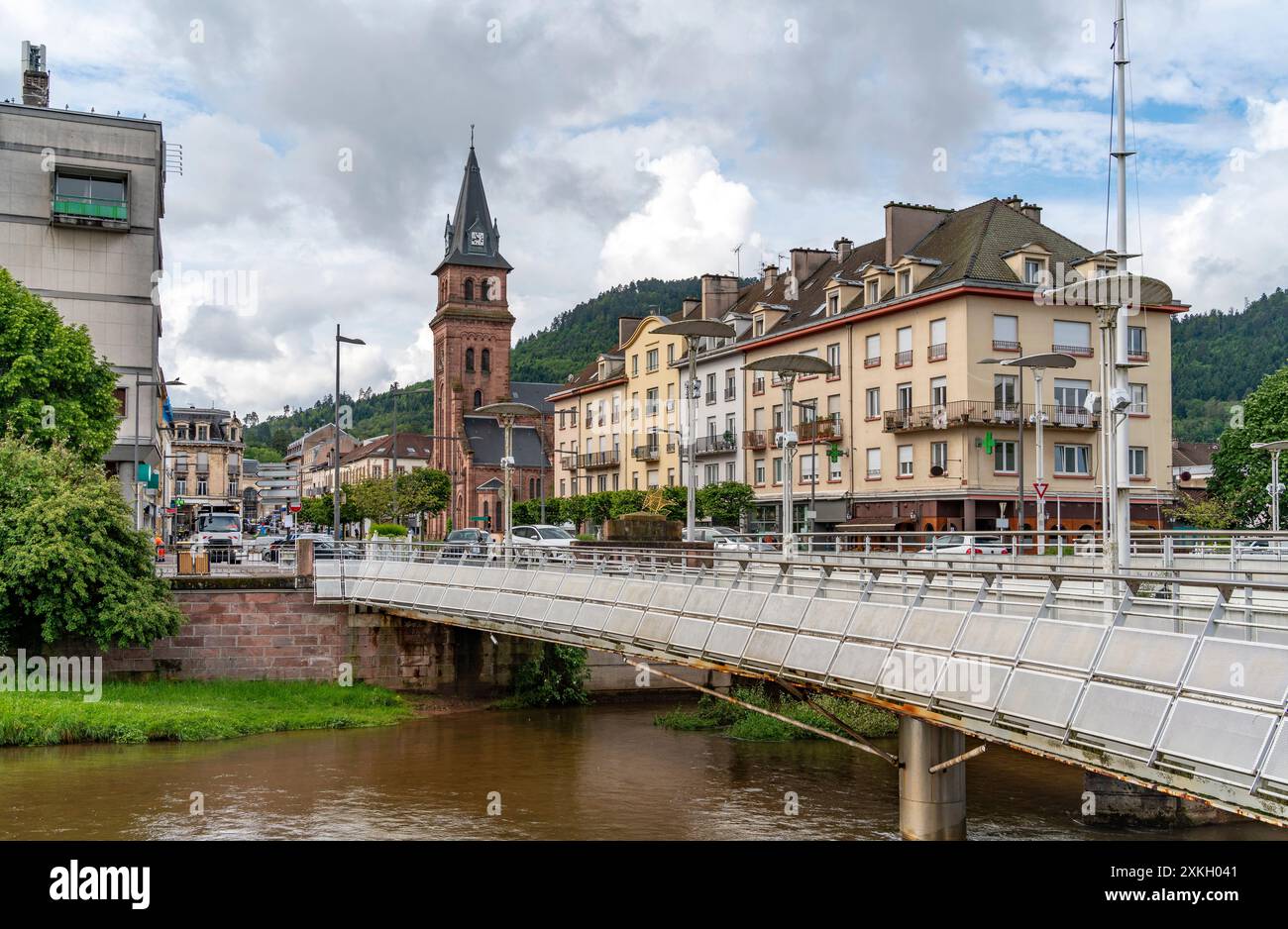 Eindruck von Saint-die-des-Vosges, einer Gemeinde im Departement Vogesen, Grand Est, Nordostfrankreich Stockfoto