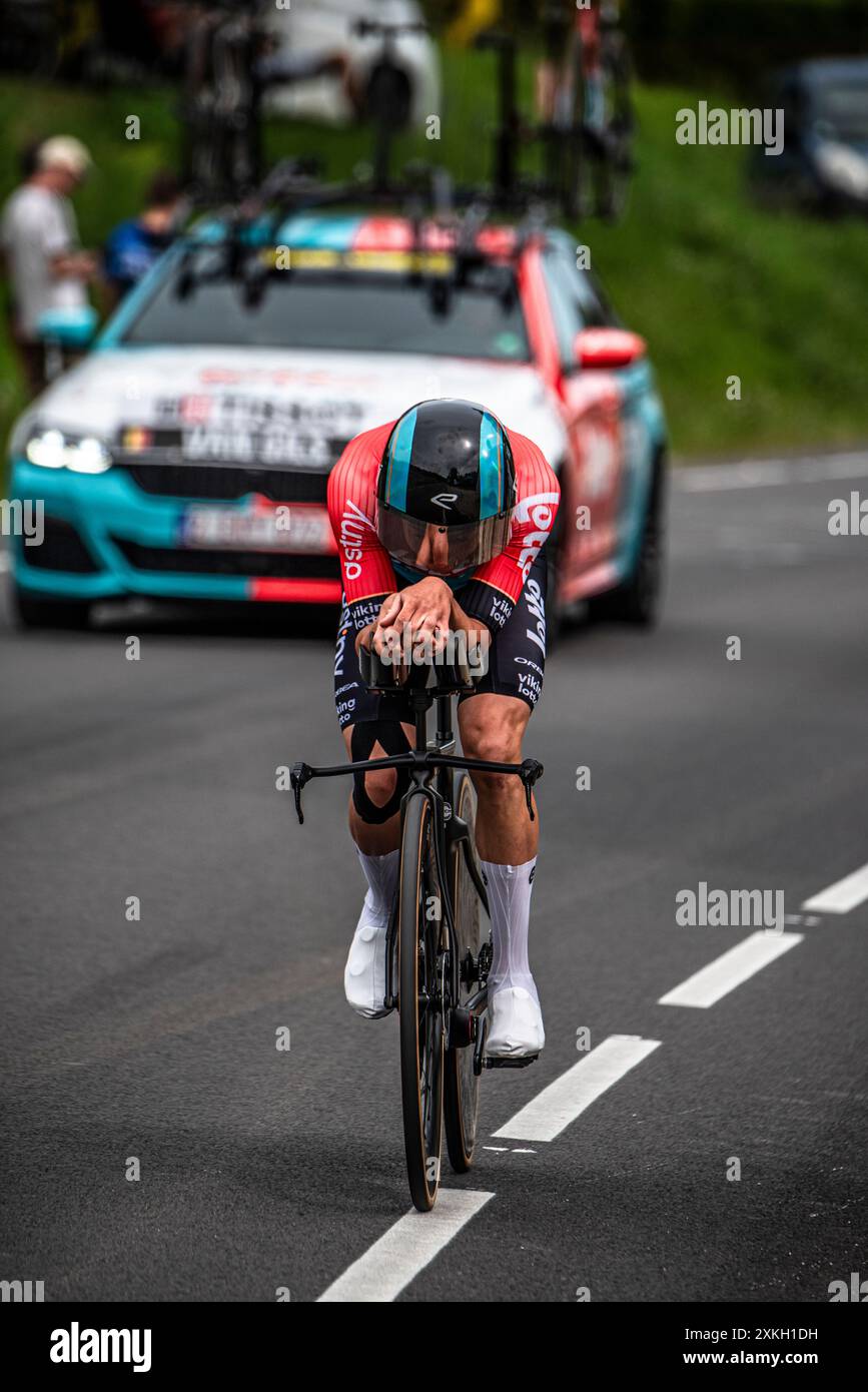MAXIM VAN GILS von LOTTO DSTNY Cycling in der Tour de France Stage 7 TT, zwischen Nuits-Saints-Georges und Gevrey-Chambertin, 24.05.07.24. Stockfoto