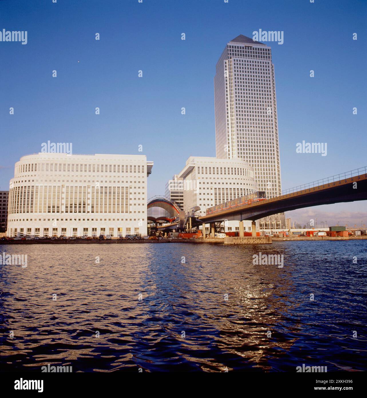 Vereinigtes Königreich. England. London. Docklands Light Railway. Canary Wharf. Stockfoto