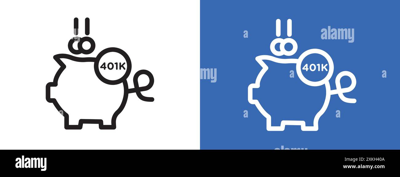 401k Ruhestand Sparen Symbol Logo-Vektor-Umriss in schwarz-weiß Farbe Stock Vektor 401k Ruhestand Sparen Symbol Logo-Vektor-Umriss in schwarz-weiß Farbe Stock Vektor