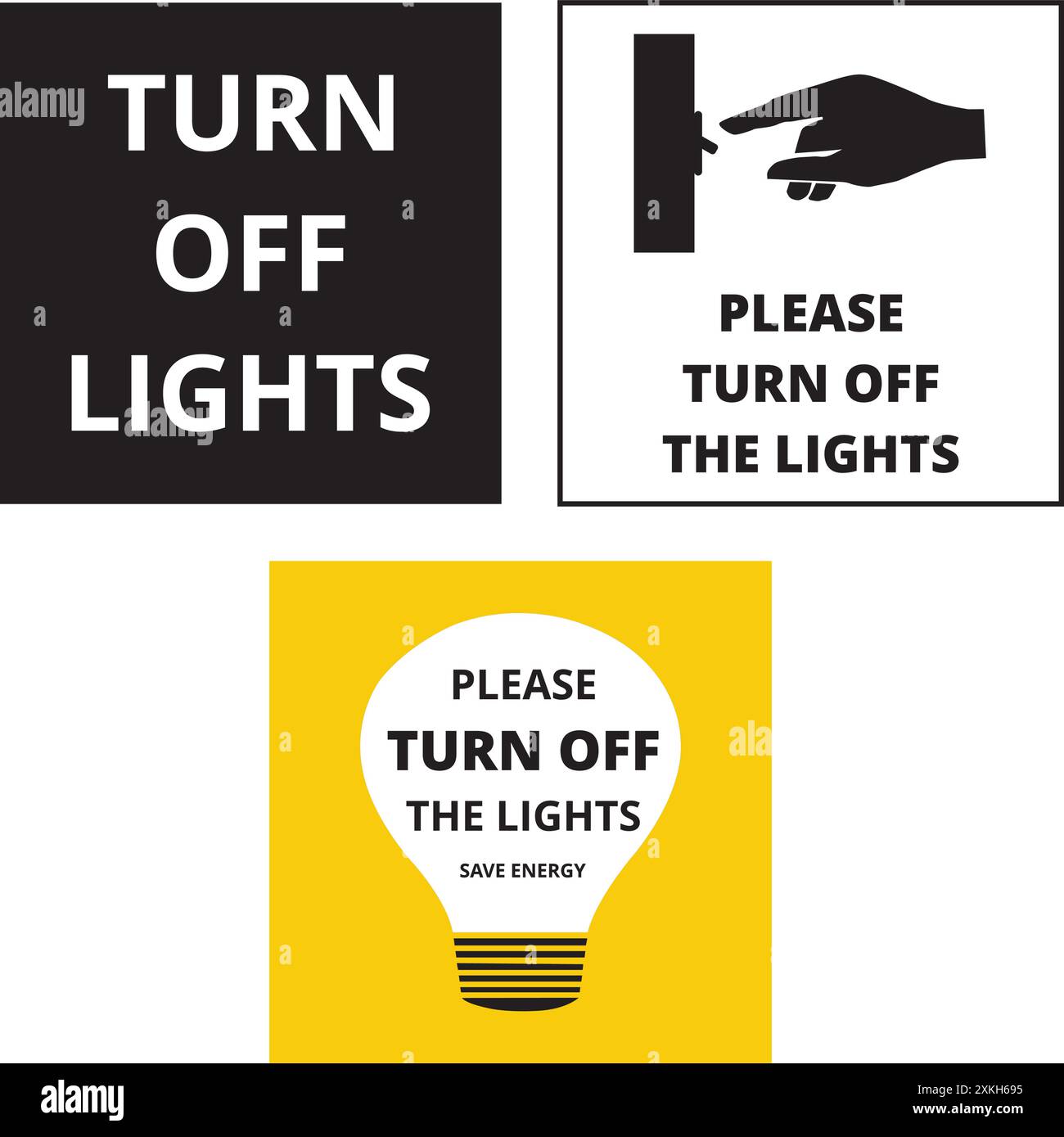 Deaktivieren Sie Lichter Banner auf weißem Hintergrund Stock Vektor
