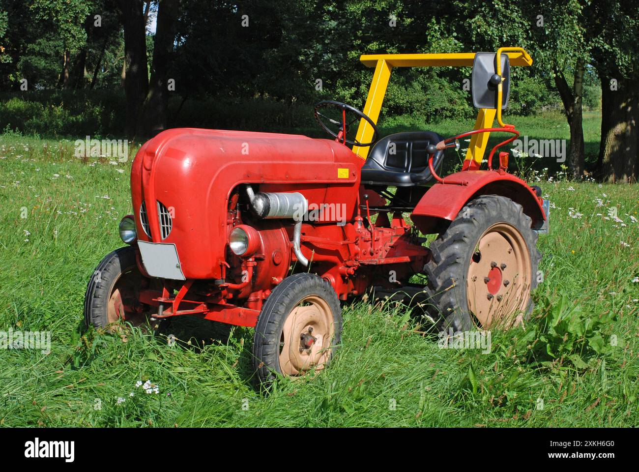 13.08.2009 Porsche Junior Deutschland/ Sachsen Anhalt/ Altmark/ Altmarkkreis Salzwedel/ Stadt Klötze/ bei Jahrstedt/ Porsche Junior/ Baujahr 1959/ 14 PS/ Luftgekühlt/ 2 Zylinder/ Langhuber *** 13 08 2009 Porsche Junior Germany Sachsen Anhalt Altmark Altmarkkreis Salzwedel Stadt Klötze bei Jahrstedt Porsche 1959 gebauter, luftgekühlter Zweizylinder-Langhubmotor mit 14 ps Stockfoto