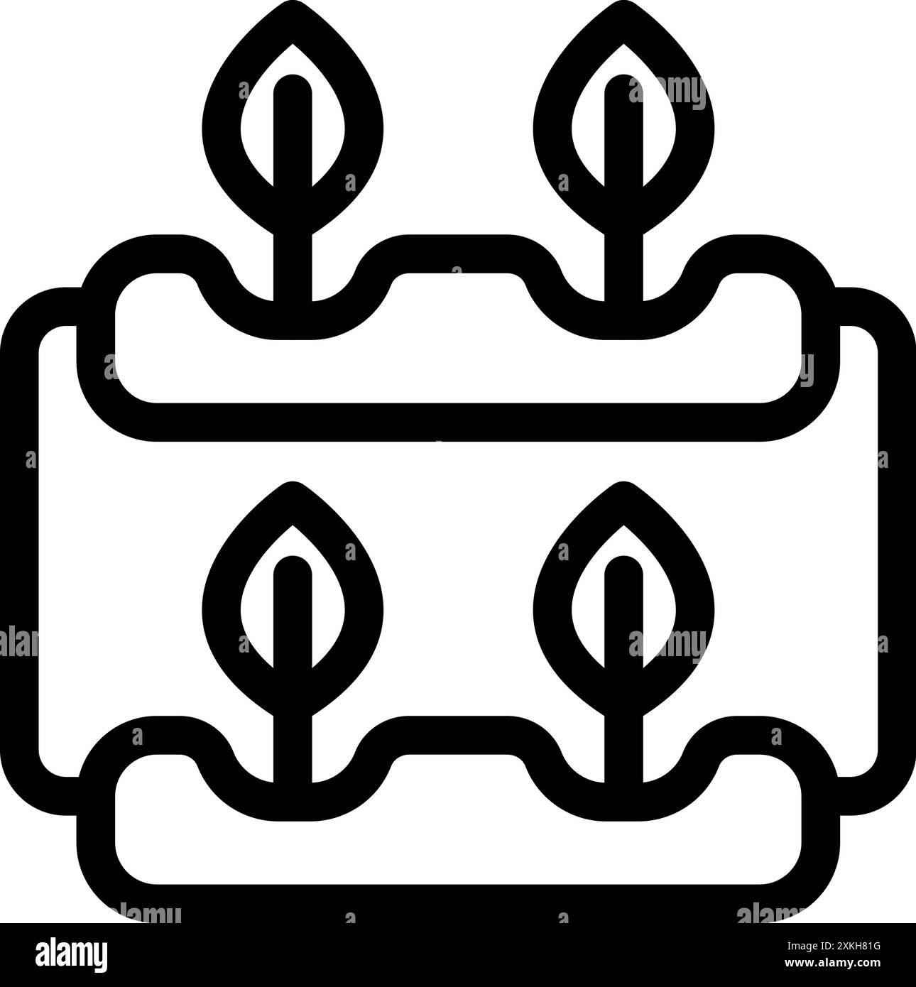 Hydroponik-System, das junge Pflanzen anbaut, Ikone, Umrissstil Stock Vektor