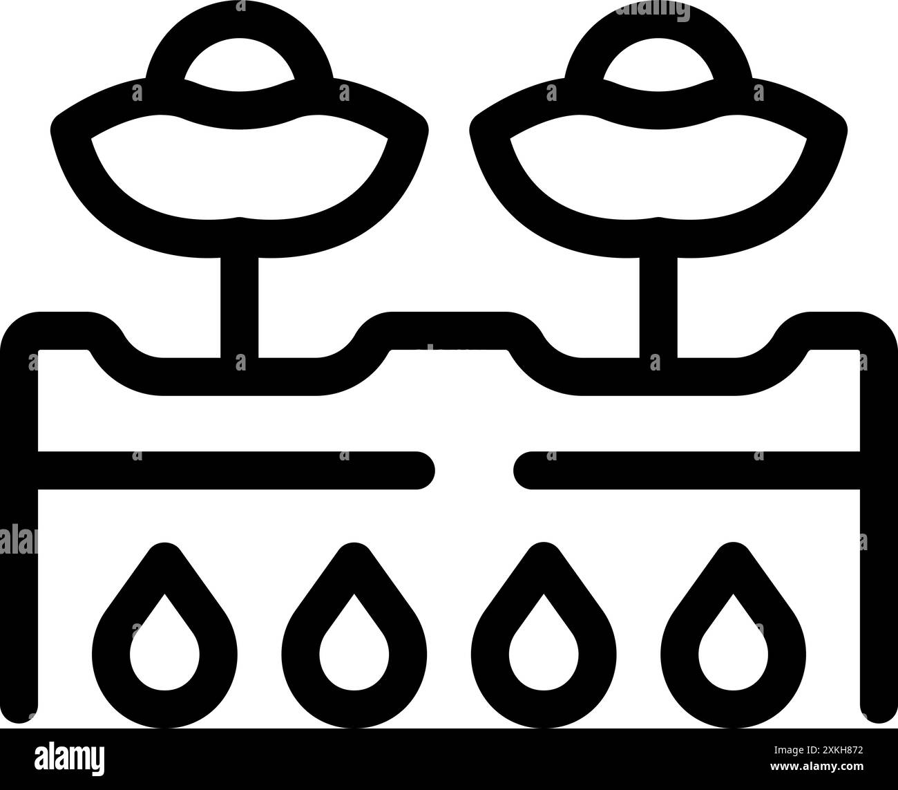 Hydroponisches System, Pflanzen in Wasser mit Nährstoffzusatz, moderne Landwirtschaft Stock Vektor