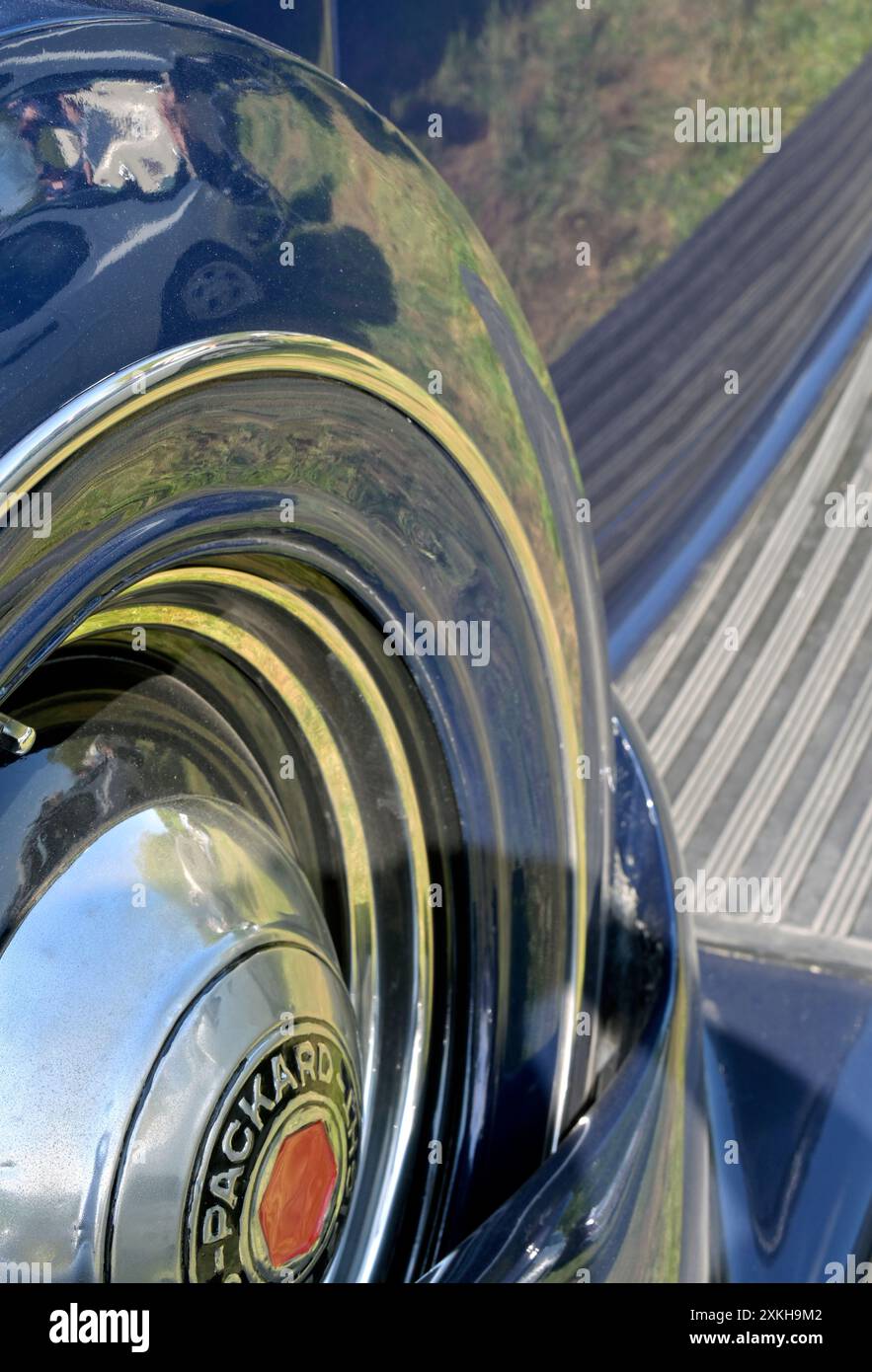 Classic american packard Auto Spaare Radhalter und Trittbrett norfolk england Stockfoto