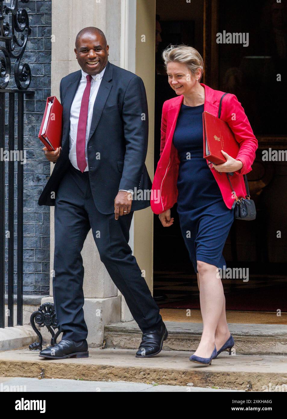 Londonn, Großbritannien. Juli 2024. David Lammy, Außenminister, und Yvette Cooper, Innenminister, in der Downing Street für die letzte Kabinettssitzung vor der Sommerpause. Quelle: Mark Thomas/Alamy Live News Stockfoto