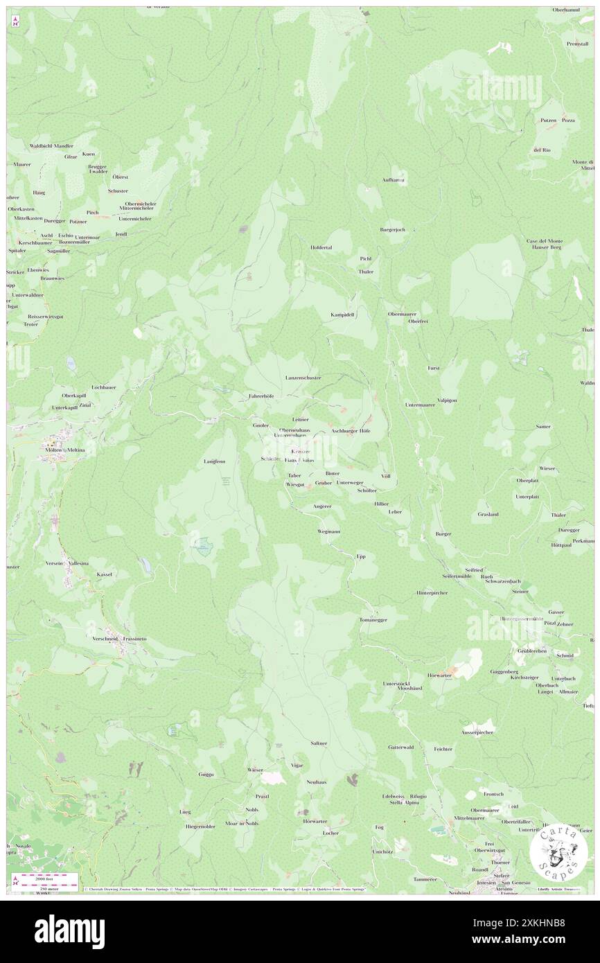 Valas, Bozen, IT, Italien, Trentino-Südtirol, n 46 35' 10'', N 11 17' 47'', Karte, Cartascapes Map, veröffentlicht 2024. Erkunden Sie Cartascapes, eine Karte, die die vielfältigen Landschaften, Kulturen und Ökosysteme der Erde enthüllt. Reisen Sie durch Zeit und Raum und entdecken Sie die Verflechtungen der Vergangenheit, Gegenwart und Zukunft unseres Planeten. Stockfoto