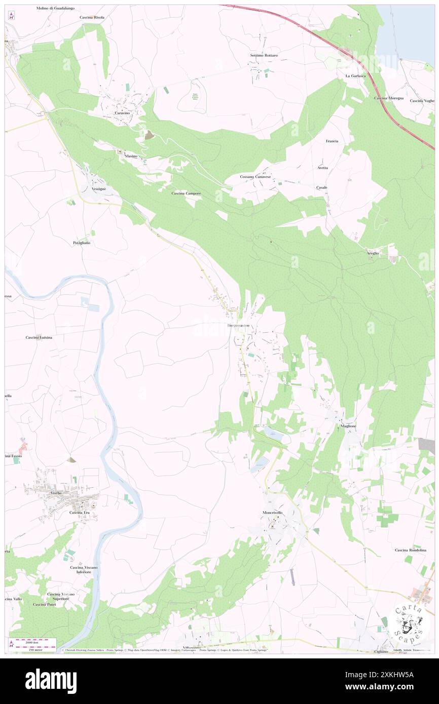 Borgomasino, Turin, IT, Italien, Piemont, n 45 21' 43''', N 7 59' 17'', Karte, Cartascapes Map 2024 veröffentlicht. Erkunden Sie Cartascapes, eine Karte, die die vielfältigen Landschaften, Kulturen und Ökosysteme der Erde enthüllt. Reisen Sie durch Zeit und Raum und entdecken Sie die Verflechtungen der Vergangenheit, Gegenwart und Zukunft unseres Planeten. Stockfoto