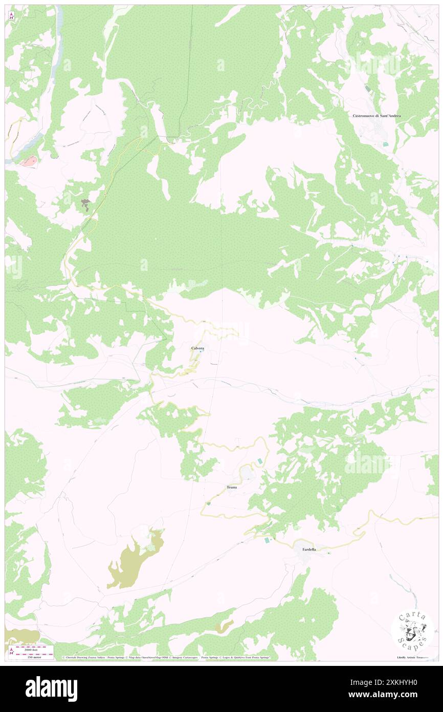 Calvera, Provincia di Potenza, IT, Italien, Basilika, n 40 8' 55'', N 16 8' 37'', Karte, Cartascapes Map, veröffentlicht 2024. Erkunden Sie Cartascapes, eine Karte, die die vielfältigen Landschaften, Kulturen und Ökosysteme der Erde enthüllt. Reisen Sie durch Zeit und Raum und entdecken Sie die Verflechtungen der Vergangenheit, Gegenwart und Zukunft unseres Planeten. Stockfoto