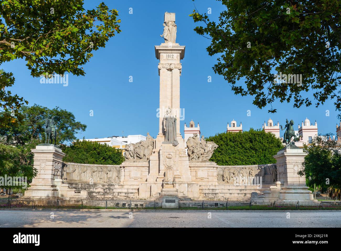 Denkmal der Verfassung von 1812 in Cadiz, auch bekannt als Denkmal für die Cortes von Cadiz. Andalusien, Spanien Stockfoto