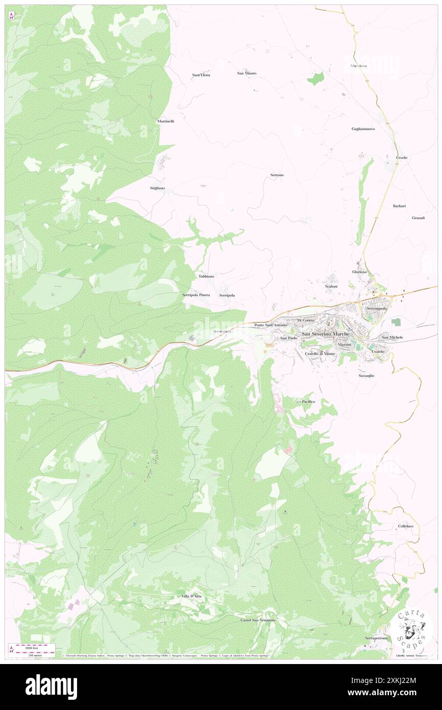 Sventatora, Provincia di Macerata, IT, Italien, die Marken, n 43 13' 45'', N 13 9' 13'', Karte, Cartascapes Map, veröffentlicht 2024. Erkunden Sie Cartascapes, eine Karte, die die vielfältigen Landschaften, Kulturen und Ökosysteme der Erde enthüllt. Reisen Sie durch Zeit und Raum und entdecken Sie die Verflechtungen der Vergangenheit, Gegenwart und Zukunft unseres Planeten. Stockfoto