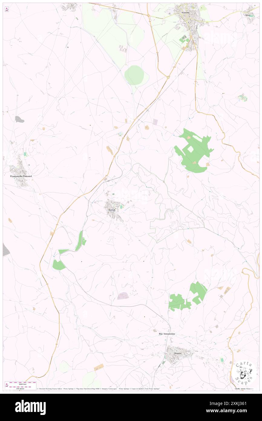 Barrali, Provincia del Sud Sardegna, IT, Italien, Sardinien, N 39 28' 31''', N 9 6' 2'', Karte, Cartascapes Map, veröffentlicht 2024. Erkunden Sie Cartascapes, eine Karte, die die vielfältigen Landschaften, Kulturen und Ökosysteme der Erde enthüllt. Reisen Sie durch Zeit und Raum und entdecken Sie die Verflechtungen der Vergangenheit, Gegenwart und Zukunft unseres Planeten. Stockfoto