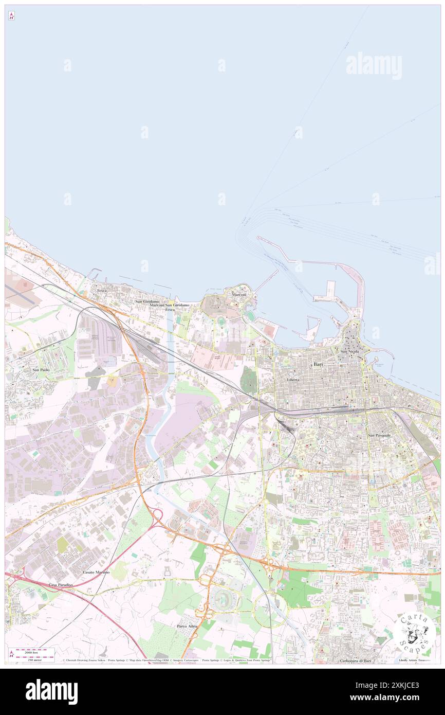 Stadio del nuoto, Bari, IT, Italien, Apulien, n 41 7' 51'', N 16 50' 23'', Karte, Cartascapes Map, veröffentlicht 2024. Erkunden Sie Cartascapes, eine Karte, die die vielfältigen Landschaften, Kulturen und Ökosysteme der Erde enthüllt. Reisen Sie durch Zeit und Raum und entdecken Sie die Verflechtungen der Vergangenheit, Gegenwart und Zukunft unseres Planeten. Stockfoto