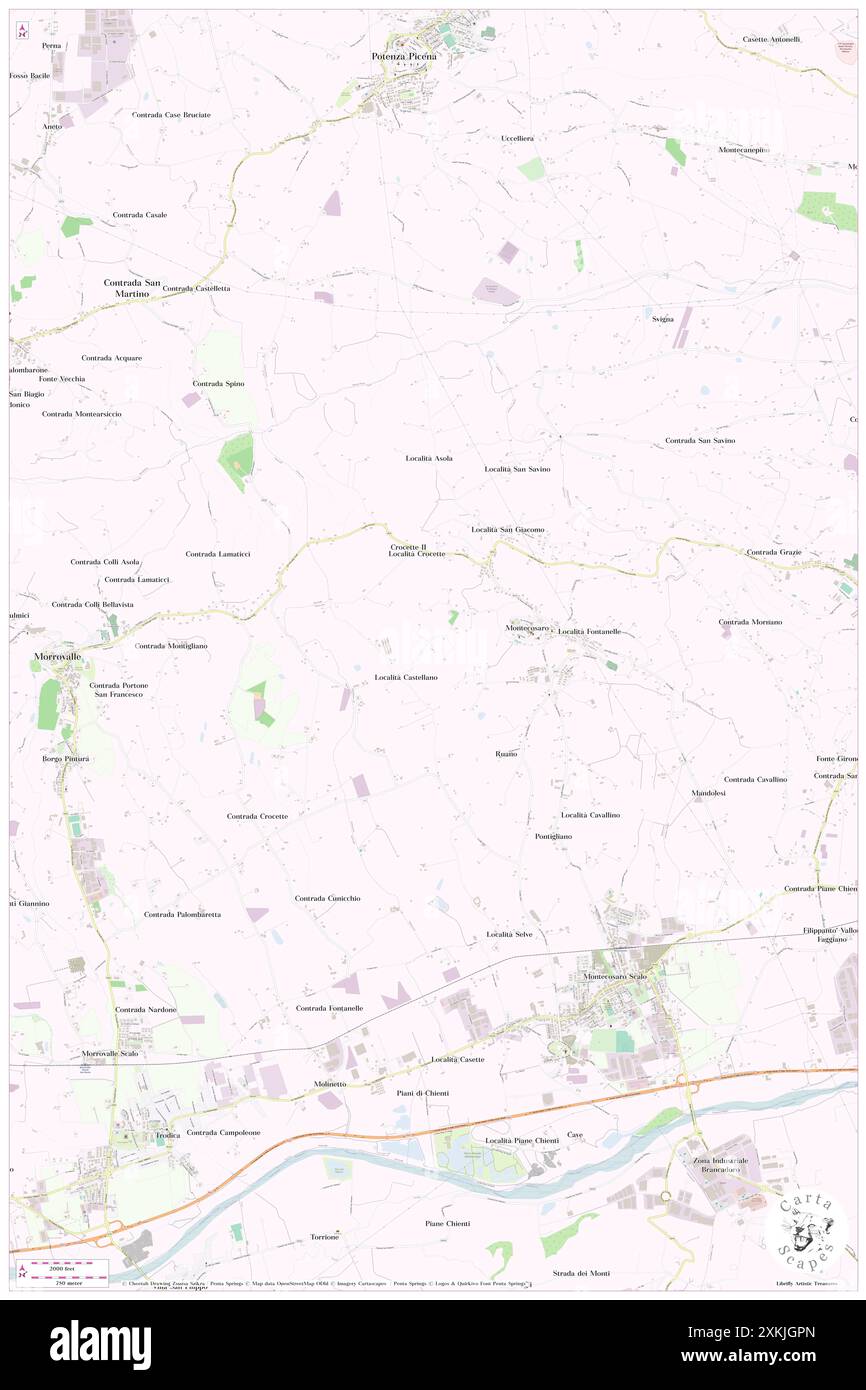 Castignani, Provincia di Macerata, IT, Italien, die Marken, n 43 18' 54''', N 13 37' 27'', Karte, Cartascapes Map, veröffentlicht 2024. Erkunden Sie Cartascapes, eine Karte, die die vielfältigen Landschaften, Kulturen und Ökosysteme der Erde enthüllt. Reisen Sie durch Zeit und Raum und entdecken Sie die Verflechtungen der Vergangenheit, Gegenwart und Zukunft unseres Planeten. Stockfoto