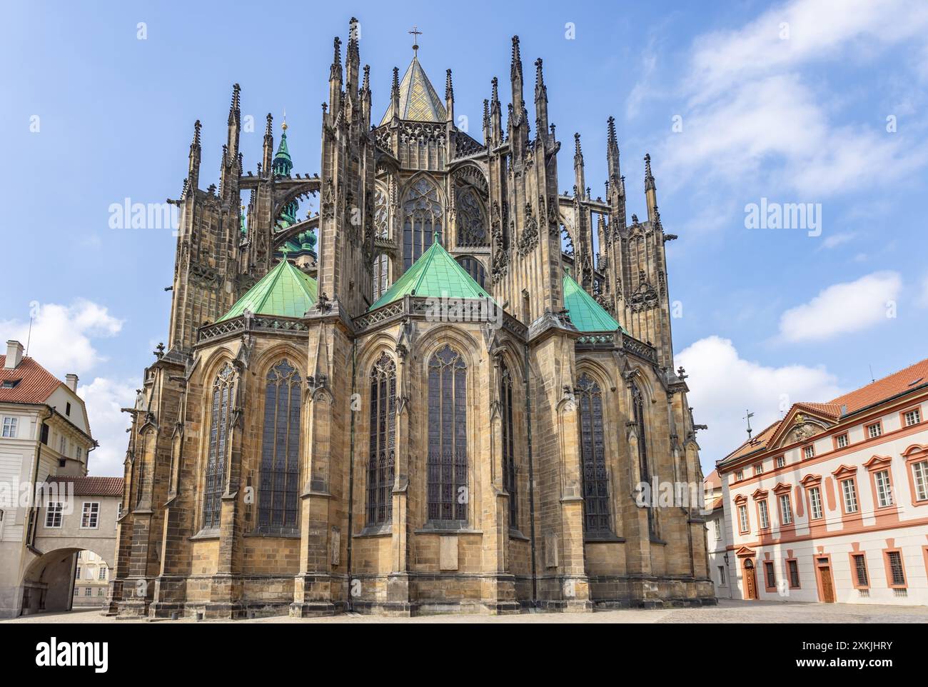 Die Metropolitan Cathedral der Heiligen Veit, Wenzel und Adalbert, eine katholische Metropolitan Kathedrale in Prag, die allgemein nur als St. Veit Cat bezeichnet wird Stockfoto