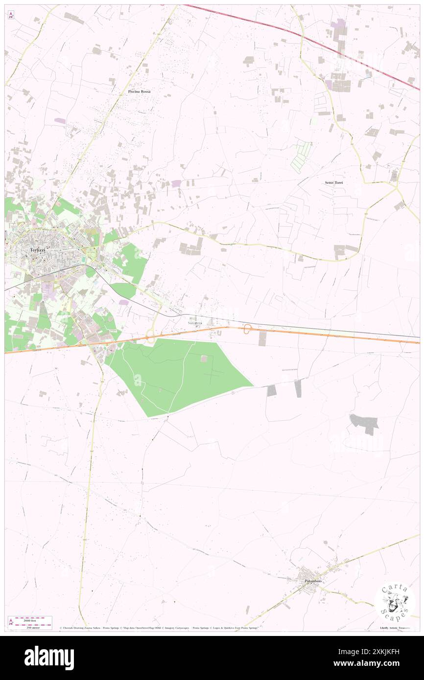 Fermata Sovereto (FT), Bari, IT, Italien, Apulien, n 41 7' 3'', N 16 35' 5'', Karte, Cartascapes Map, veröffentlicht 2024. Erkunden Sie Cartascapes, eine Karte, die die vielfältigen Landschaften, Kulturen und Ökosysteme der Erde enthüllt. Reisen Sie durch Zeit und Raum und entdecken Sie die Verflechtungen der Vergangenheit, Gegenwart und Zukunft unseres Planeten. Stockfoto