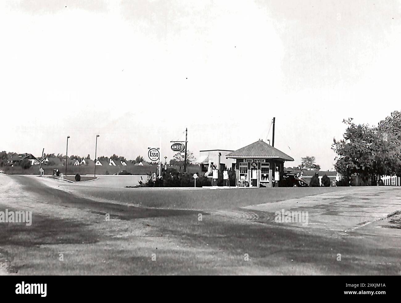 ESSO-Tankstelle US Route 50 - Fort Meyer, Virginia, 1938 Stockfoto