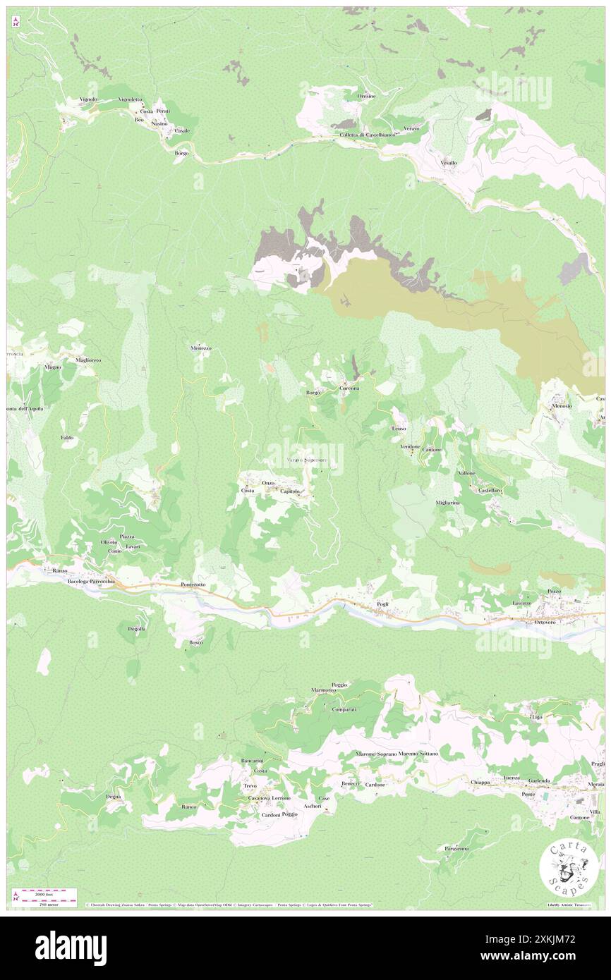 Varavo Superiore, Provincia di Savona, IT, Italien, Ligurien, n 44 4' 23'', N 8 3' 22'', Karte, Cartascapes Map, veröffentlicht 2024. Erkunden Sie Cartascapes, eine Karte, die die vielfältigen Landschaften, Kulturen und Ökosysteme der Erde enthüllt. Reisen Sie durch Zeit und Raum und entdecken Sie die Verflechtungen der Vergangenheit, Gegenwart und Zukunft unseres Planeten. Stockfoto