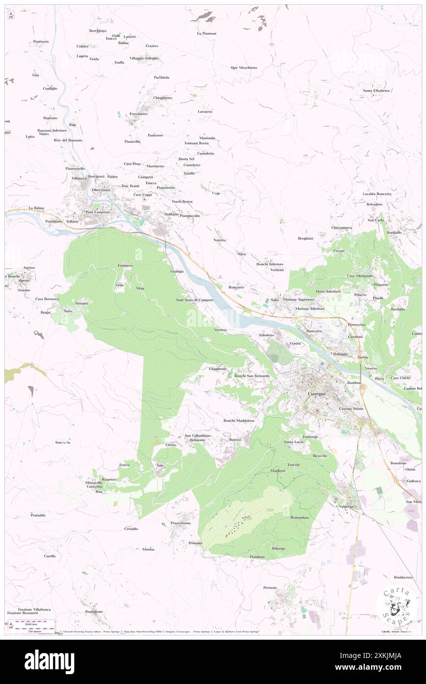 Giannone, Turin, IT, Italien, Piemont, n 45 24' 7''', N 7 37' 29'', Karte, Cartascapes Map, veröffentlicht 2024. Erkunden Sie Cartascapes, eine Karte, die die vielfältigen Landschaften, Kulturen und Ökosysteme der Erde enthüllt. Reisen Sie durch Zeit und Raum und entdecken Sie die Verflechtungen der Vergangenheit, Gegenwart und Zukunft unseres Planeten. Stockfoto