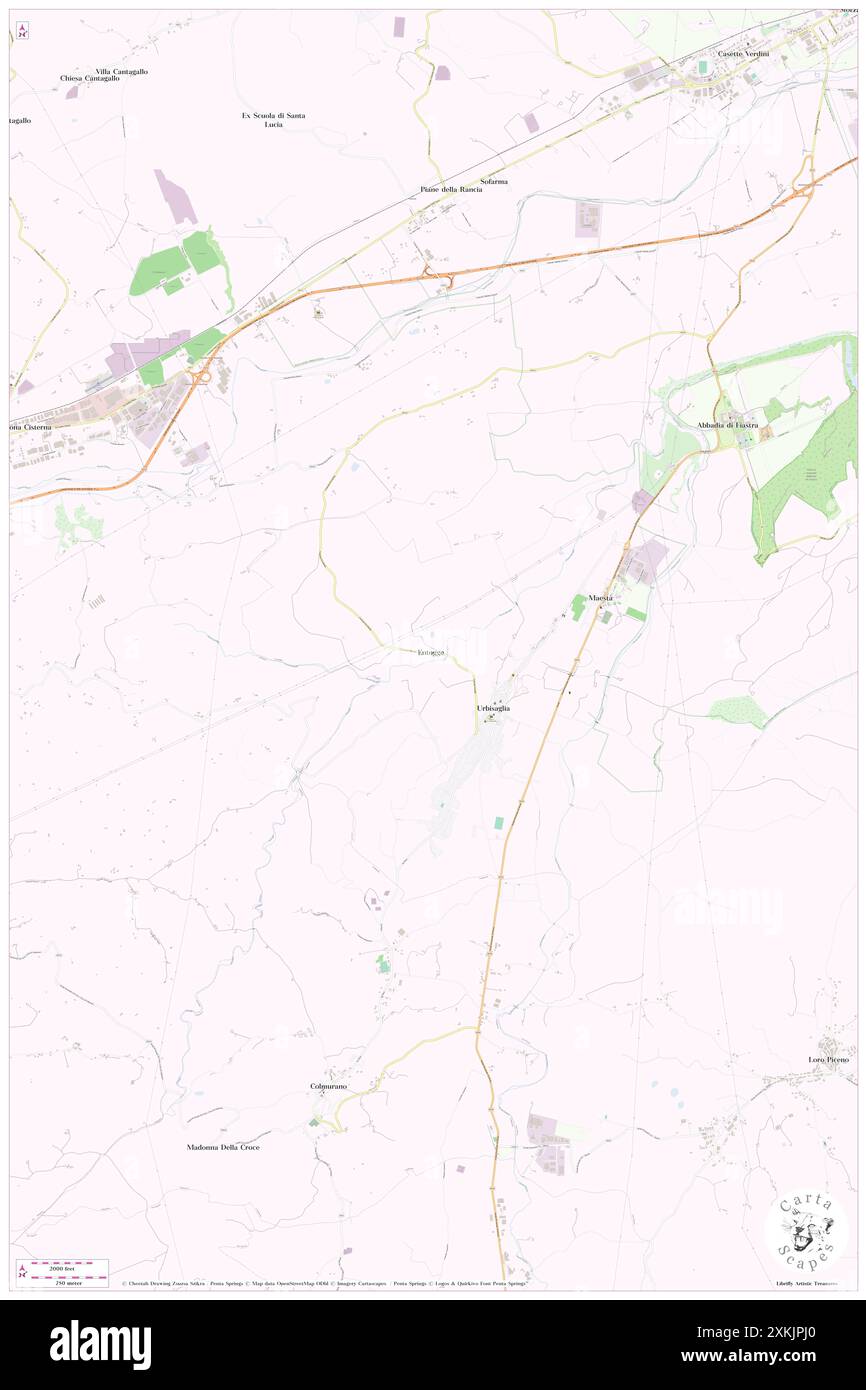 Entogge, Provincia di Macerata, IT, Italien, die Marken, n 43 12' 5''', N 13 22' 10''', Karte, Cartascapes Map, veröffentlicht 2024. Erkunden Sie Cartascapes, eine Karte, die die vielfältigen Landschaften, Kulturen und Ökosysteme der Erde enthüllt. Reisen Sie durch Zeit und Raum und entdecken Sie die Verflechtungen der Vergangenheit, Gegenwart und Zukunft unseres Planeten. Stockfoto