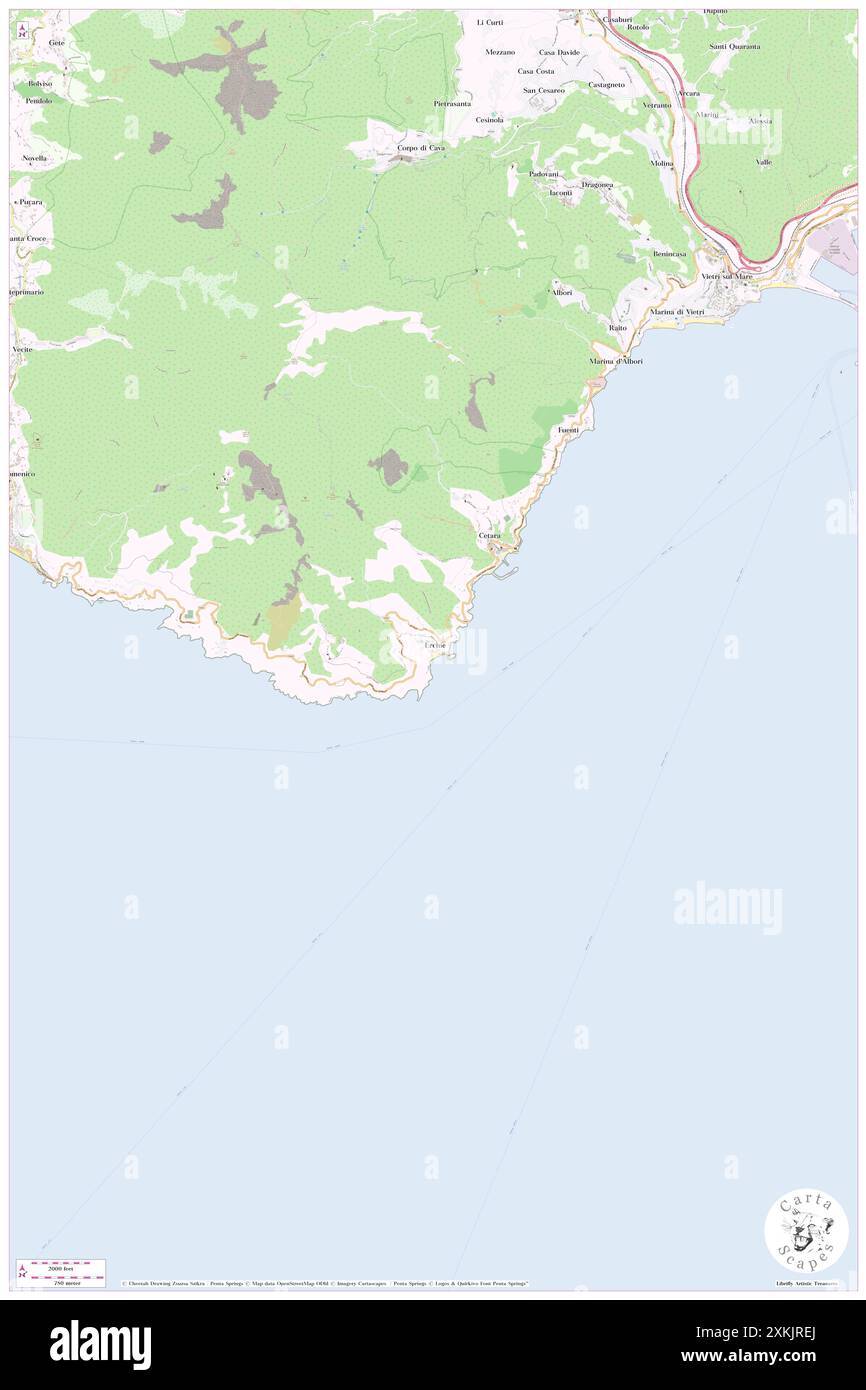 Erchie, Provincia di Salerno, IT, Italien, Kampanien, n 40 38' 16'', N 14 41' 37'', Karte, Cartascapes Map, veröffentlicht 2024. Erkunden Sie Cartascapes, eine Karte, die die vielfältigen Landschaften, Kulturen und Ökosysteme der Erde enthüllt. Reisen Sie durch Zeit und Raum und entdecken Sie die Verflechtungen der Vergangenheit, Gegenwart und Zukunft unseres Planeten. Stockfoto