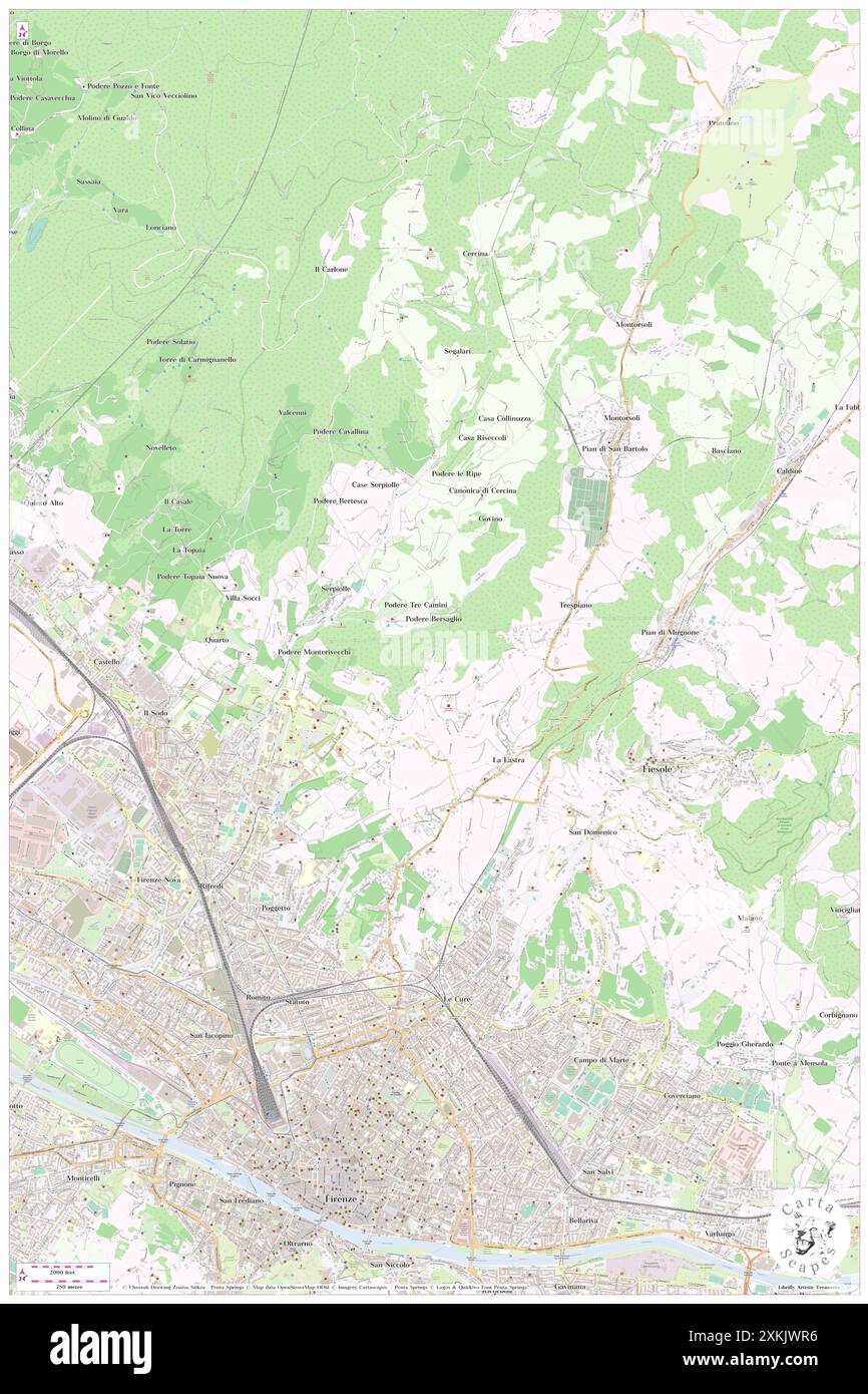 Terra Rossa, Provinz Florenz, IT, Italien, Toskana, n 43 49' 0'', N 11 16' 0'', Karte, Cartascapes Map, veröffentlicht 2024. Erkunden Sie Cartascapes, eine Karte, die die vielfältigen Landschaften, Kulturen und Ökosysteme der Erde enthüllt. Reisen Sie durch Zeit und Raum und entdecken Sie die Verflechtungen der Vergangenheit, Gegenwart und Zukunft unseres Planeten. Stockfoto