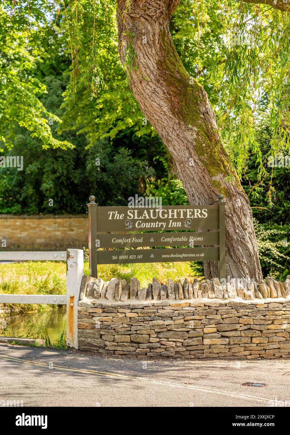 River Eye, Lower Slaughter Cotswold Village. Stockfoto