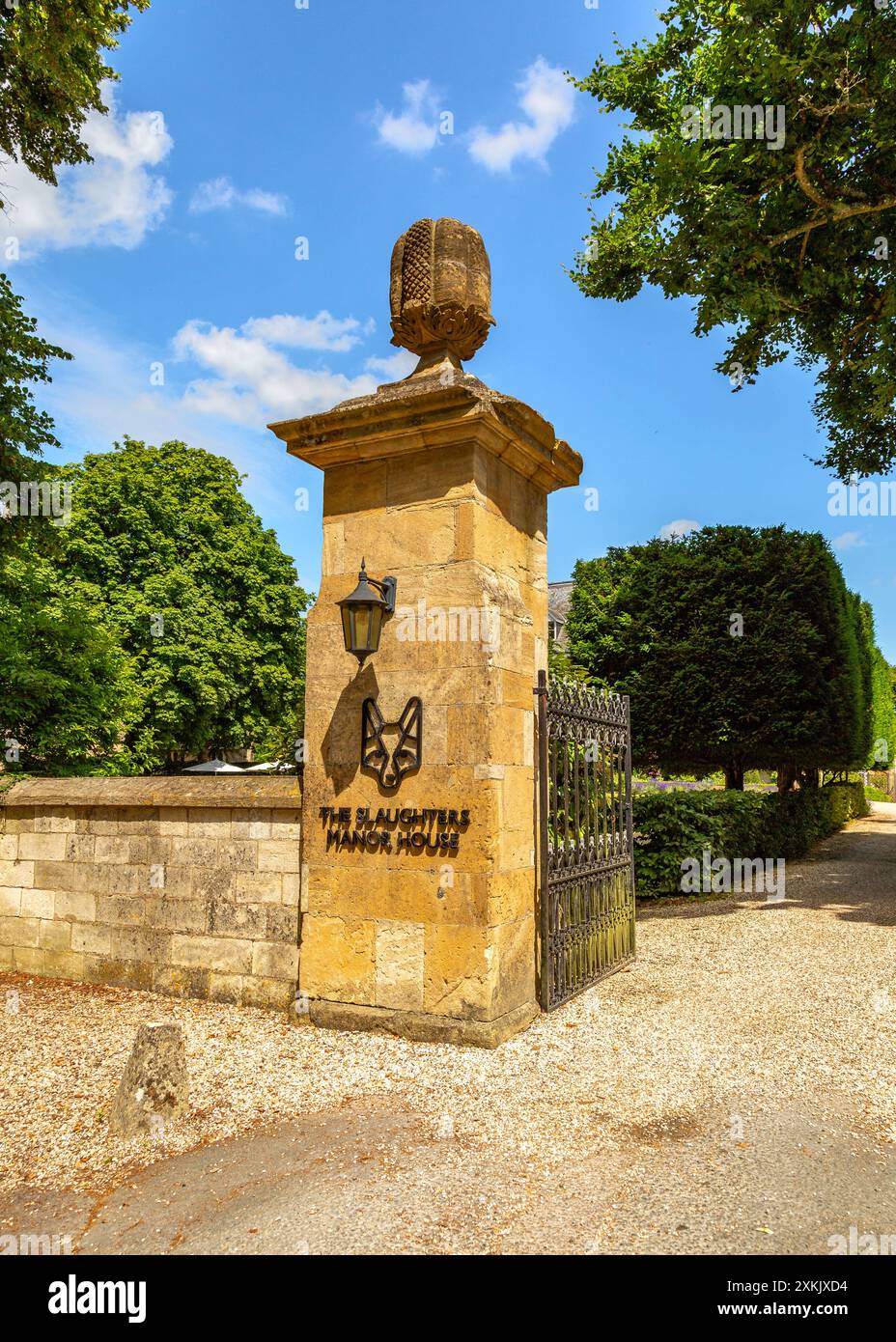 Das Haus Des Schlachters, Das Cotswold-Dorf Lower Slaughter. Stockfoto