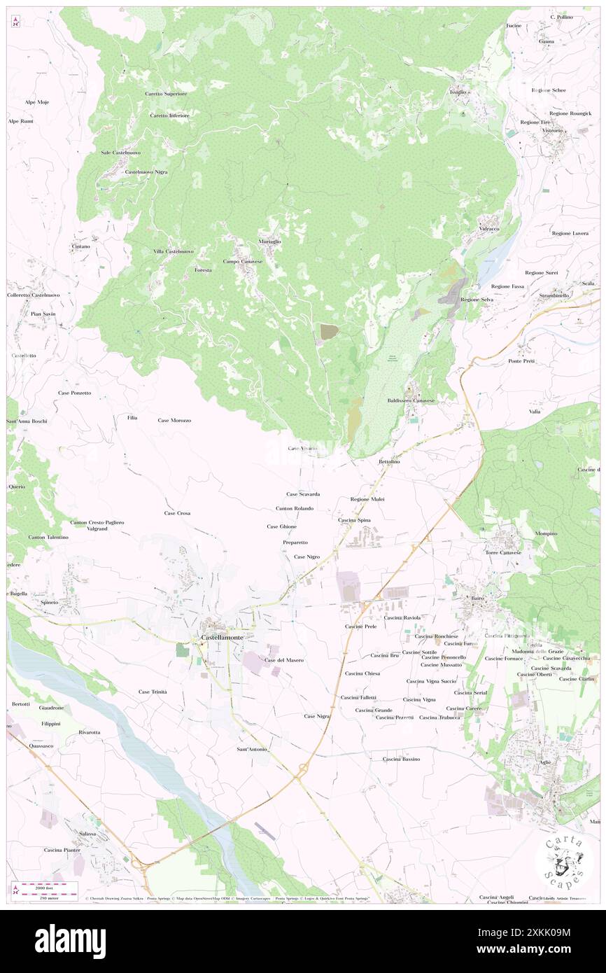 Case Vivario, Turin, IT, Italien, Piemont, n 45 24' 13'', N 7 43' 33'', Karte, Karte, Kartenausgabe 2024. Erkunden Sie Cartascapes, eine Karte, die die vielfältigen Landschaften, Kulturen und Ökosysteme der Erde enthüllt. Reisen Sie durch Zeit und Raum und entdecken Sie die Verflechtungen der Vergangenheit, Gegenwart und Zukunft unseres Planeten. Stockfoto