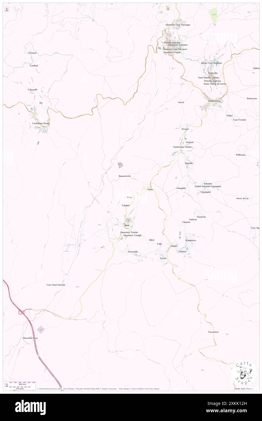 Nero, Palermo, IT, Italien, Sizilien, n 37 45' 37'', N 14 4' 35'', Karte, Cartascapes Map, veröffentlicht 2024. Erkunden Sie Cartascapes, eine Karte, die die vielfältigen Landschaften, Kulturen und Ökosysteme der Erde enthüllt. Reisen Sie durch Zeit und Raum und entdecken Sie die Verflechtungen der Vergangenheit, Gegenwart und Zukunft unseres Planeten. Stockfoto