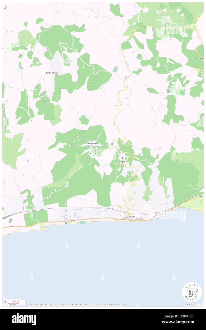 Ispani, Provincia di Salerno, IT, Italien, Kampanien, n 40 5' 14'', N 15 33' 29'', Karte, Cartascapes Map, veröffentlicht 2024. Erkunden Sie Cartascapes, eine Karte, die die vielfältigen Landschaften, Kulturen und Ökosysteme der Erde enthüllt. Reisen Sie durch Zeit und Raum und entdecken Sie die Verflechtungen der Vergangenheit, Gegenwart und Zukunft unseres Planeten. Stockfoto