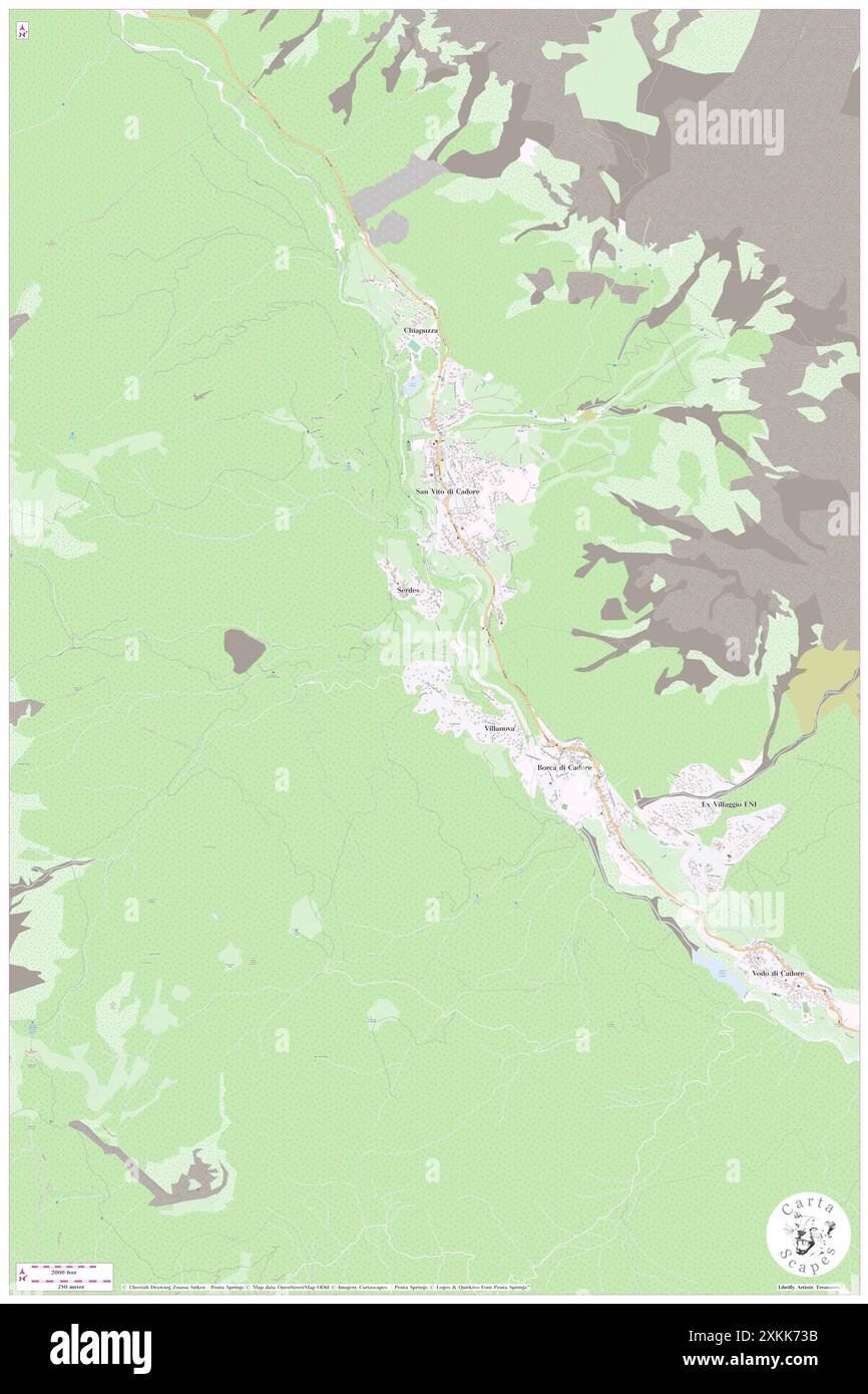 Orsolina, IT, Italien, Veneto, N 46 26' 44'', N 12 12' 15''', Karte, Cartascapes Map, veröffentlicht 2024. Erkunden Sie Cartascapes, eine Karte, die die vielfältigen Landschaften, Kulturen und Ökosysteme der Erde enthüllt. Reisen Sie durch Zeit und Raum und entdecken Sie die Verflechtungen der Vergangenheit, Gegenwart und Zukunft unseres Planeten. Stockfoto