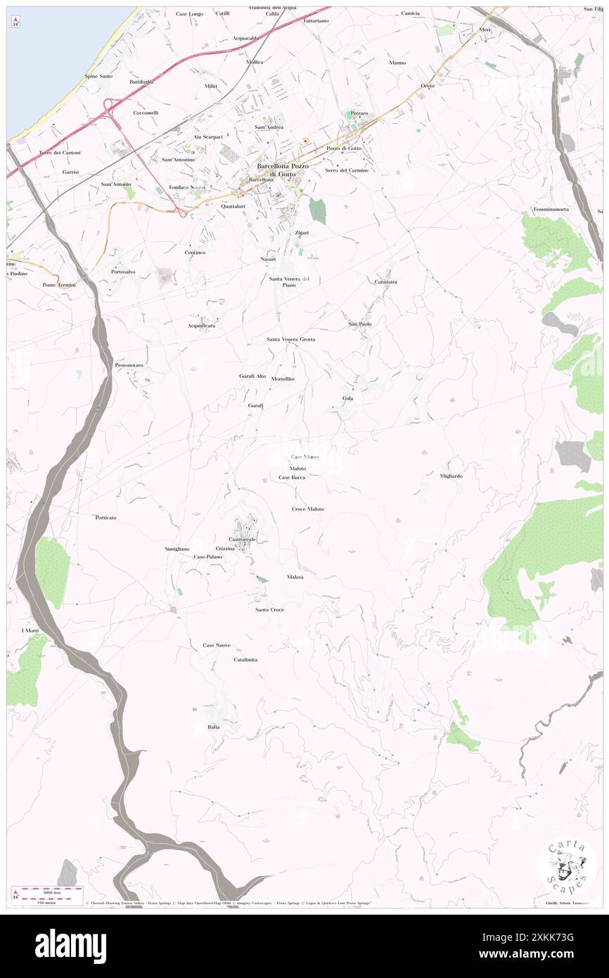 Case Miano, Messina, IT, Italien, Sizilien, n 38 6' 36'', N 15 13' 16'', Karte, Cartascapes Map, veröffentlicht 2024. Erkunden Sie Cartascapes, eine Karte, die die vielfältigen Landschaften, Kulturen und Ökosysteme der Erde enthüllt. Reisen Sie durch Zeit und Raum und entdecken Sie die Verflechtungen der Vergangenheit, Gegenwart und Zukunft unseres Planeten. Stockfoto