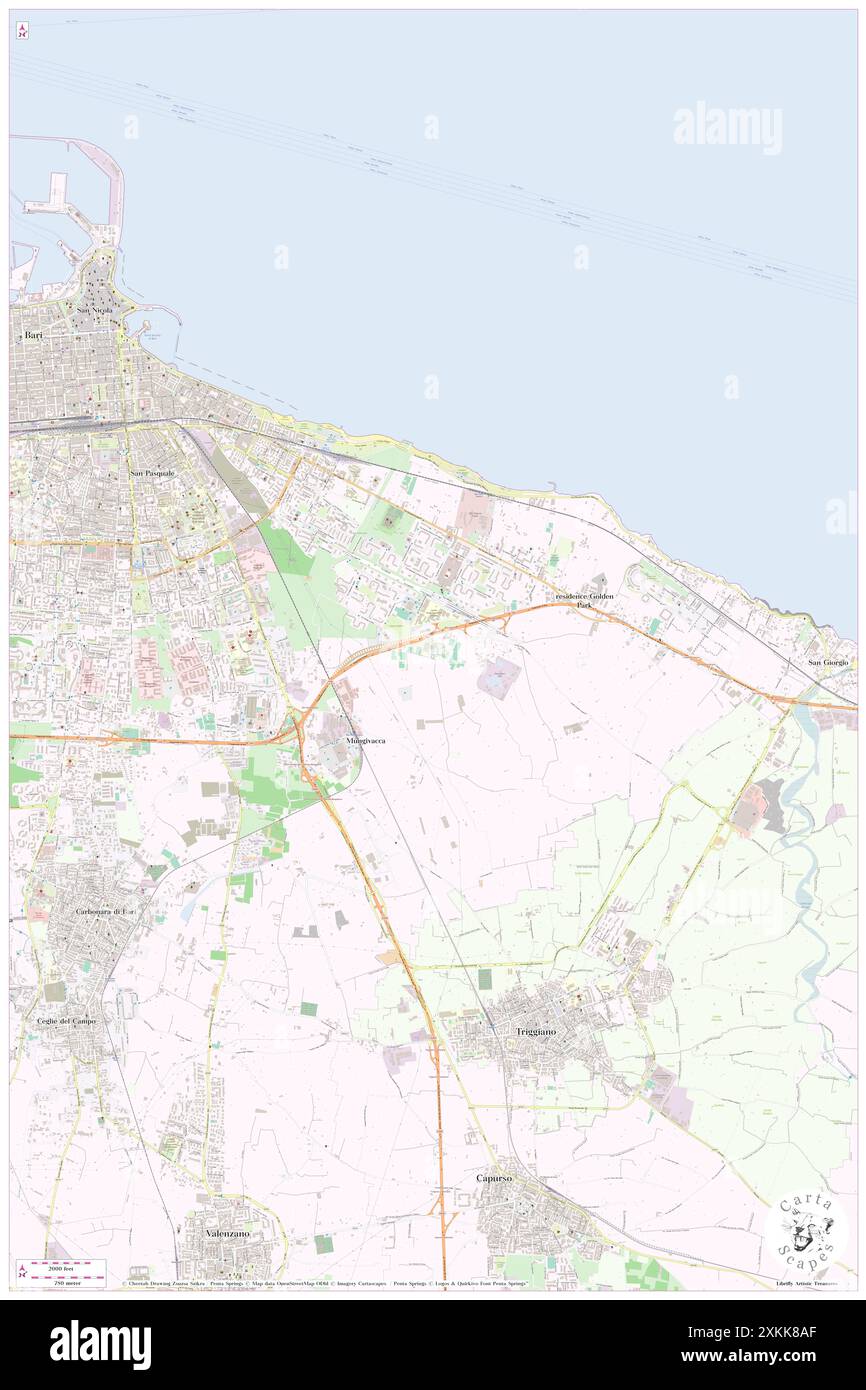 Acquapark Bari, Bari, IT, Italien, Apulien, n 41 5' 51''', N 16 54' 34''', Karte, Cartascapes Map, veröffentlicht 2024. Erkunden Sie Cartascapes, eine Karte, die die vielfältigen Landschaften, Kulturen und Ökosysteme der Erde enthüllt. Reisen Sie durch Zeit und Raum und entdecken Sie die Verflechtungen der Vergangenheit, Gegenwart und Zukunft unseres Planeten. Stockfoto