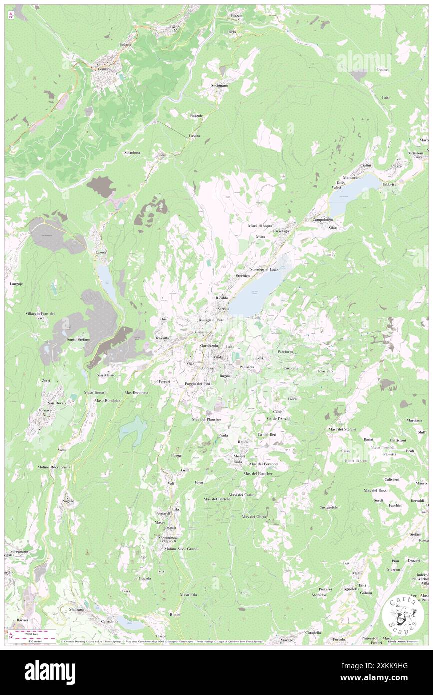 Baselga di Pine, Provincia autonoma di Trient, IT, Italien, Trentino-Südtirol, N 46 7' 56''', N 11 14' 50''', Karte, Karte, Karte von Cartascapes Map, veröffentlicht 2024. Erkunden Sie Cartascapes, eine Karte, die die vielfältigen Landschaften, Kulturen und Ökosysteme der Erde enthüllt. Reisen Sie durch Zeit und Raum und entdecken Sie die Verflechtungen der Vergangenheit, Gegenwart und Zukunft unseres Planeten. Stockfoto