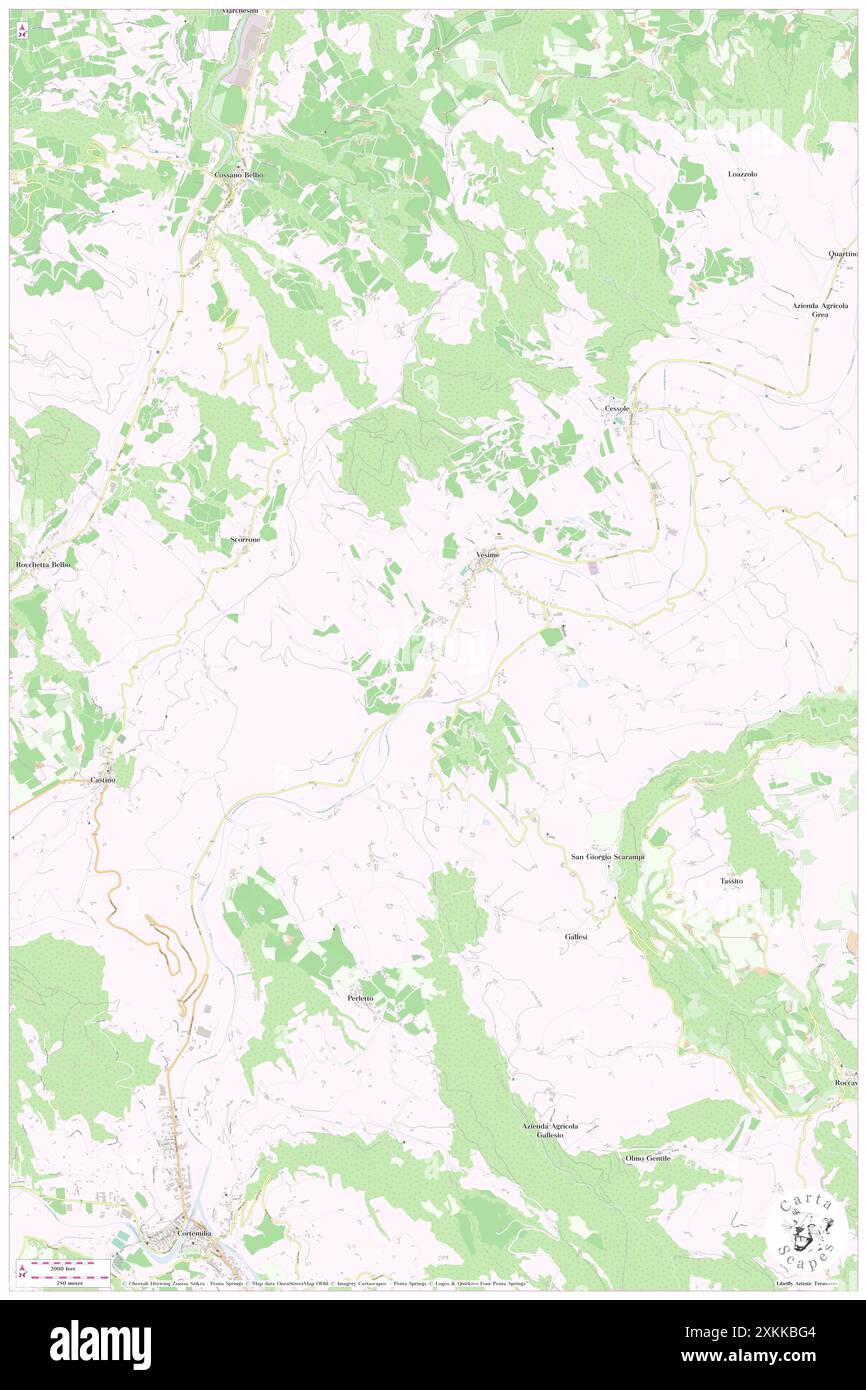 Chiesalunga, Provincia di Asti, IT, Italien, Piemont, n 44 37' 43'', N 8 13' 18'', Karte, Cartascapes Map, veröffentlicht 2024. Erkunden Sie Cartascapes, eine Karte, die die vielfältigen Landschaften, Kulturen und Ökosysteme der Erde enthüllt. Reisen Sie durch Zeit und Raum und entdecken Sie die Verflechtungen der Vergangenheit, Gegenwart und Zukunft unseres Planeten. Stockfoto