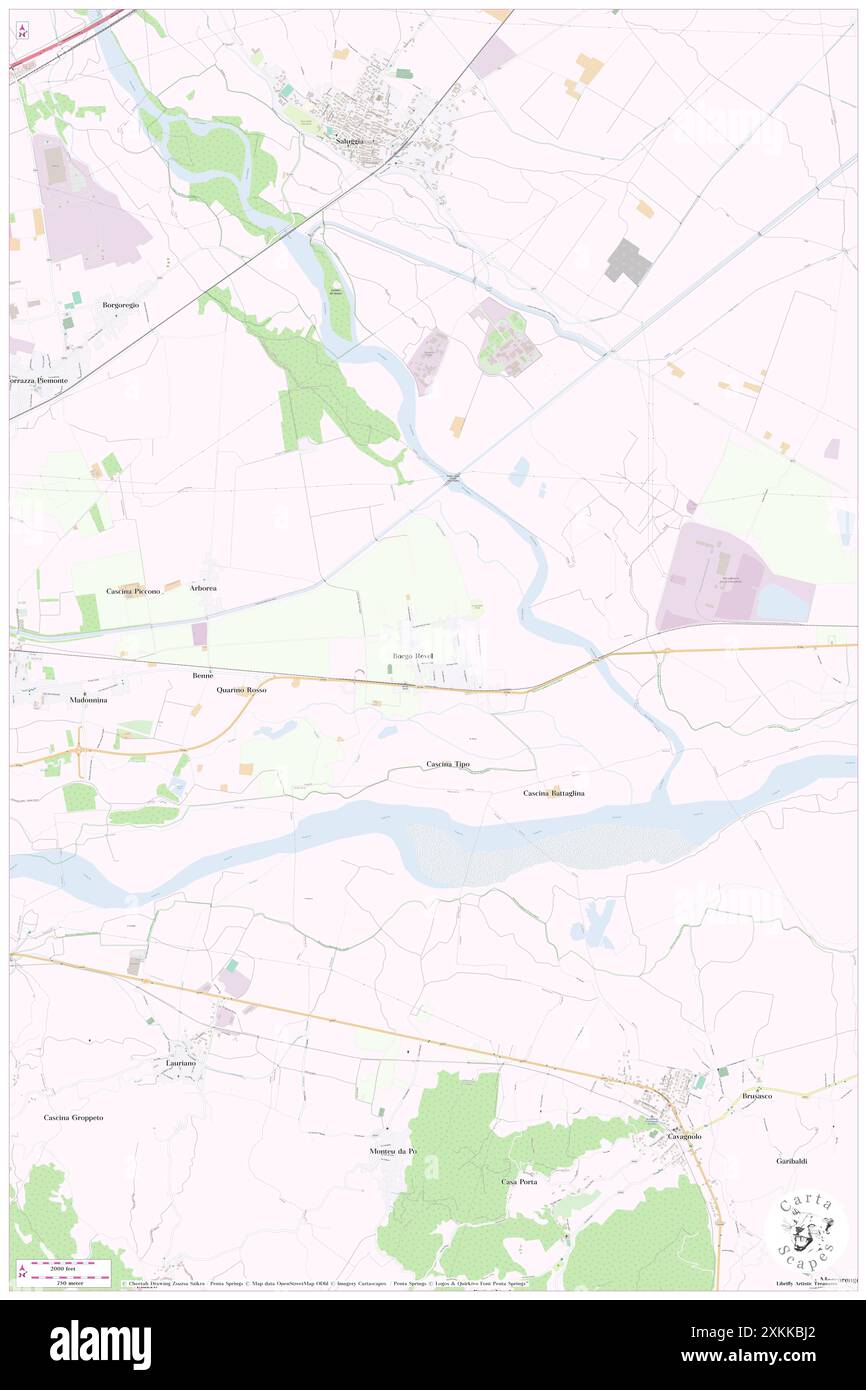 Borgo Revel, Turin, IT, Italien, Piemont, n 45 11' 34'', N 8 1' 17'', Karte, Cartascapes Map, veröffentlicht 2024. Erkunden Sie Cartascapes, eine Karte, die die vielfältigen Landschaften, Kulturen und Ökosysteme der Erde enthüllt. Reisen Sie durch Zeit und Raum und entdecken Sie die Verflechtungen der Vergangenheit, Gegenwart und Zukunft unseres Planeten. Stockfoto