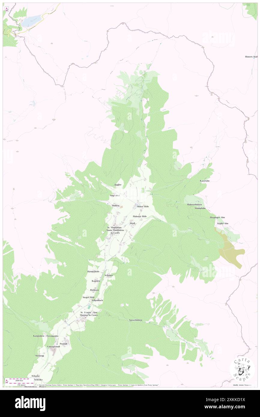 San Martino in Casies Vallalta, Bozen, IT, Italien, Trentino-Südtirol, n 46 50' 39''', N 12 14' 41''', Karte, Cartascapes Map, veröffentlicht 2024. Erkunden Sie Cartascapes, eine Karte, die die vielfältigen Landschaften, Kulturen und Ökosysteme der Erde enthüllt. Reisen Sie durch Zeit und Raum und entdecken Sie die Verflechtungen der Vergangenheit, Gegenwart und Zukunft unseres Planeten. Stockfoto