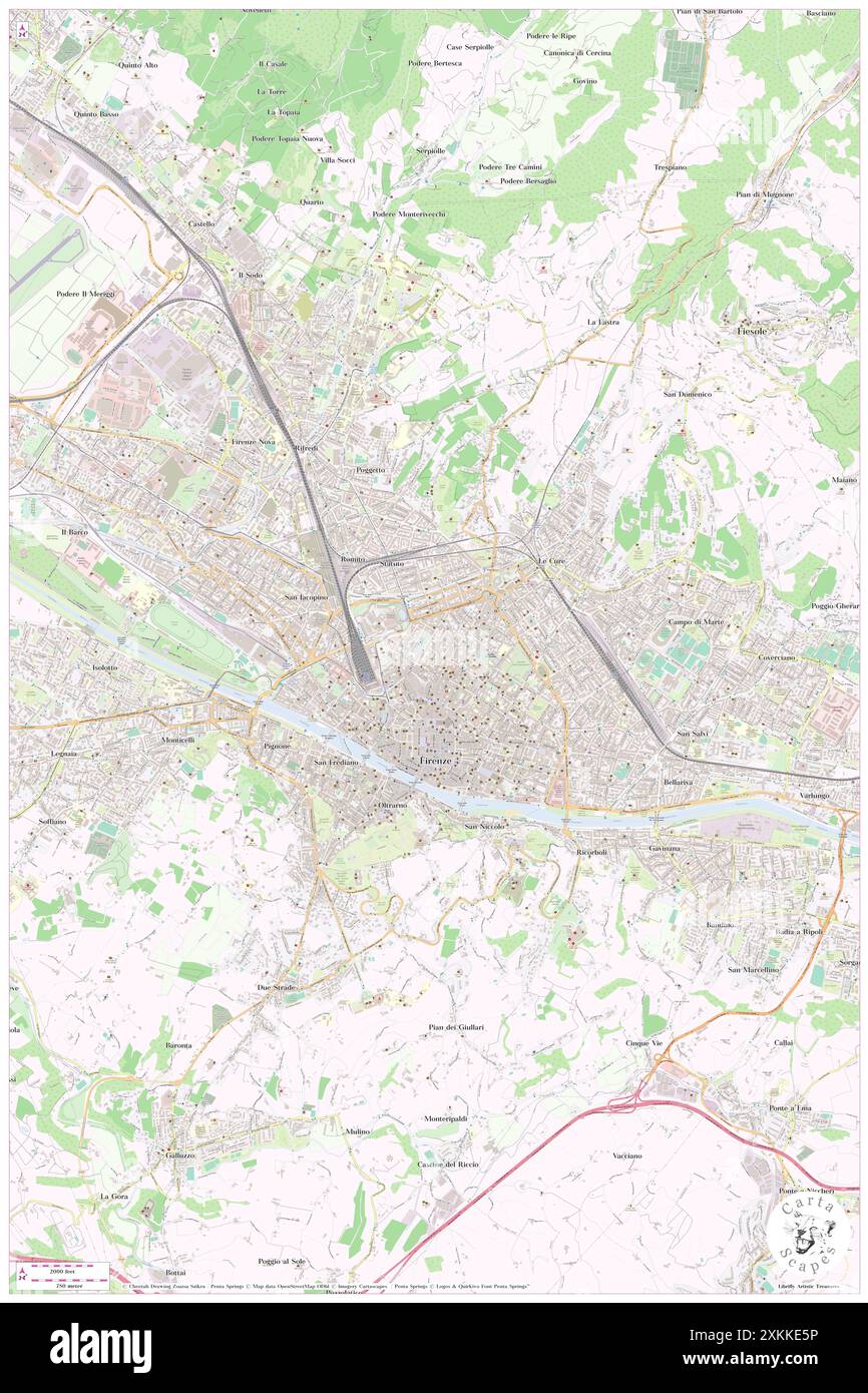 Hotel Enza, Provinz Florenz, IT, Italien, Toskana, n 43 46' 45'', N 11 15' 19'', Karte, Cartascapes Map, veröffentlicht 2024. Erkunden Sie Cartascapes, eine Karte, die die vielfältigen Landschaften, Kulturen und Ökosysteme der Erde enthüllt. Reisen Sie durch Zeit und Raum und entdecken Sie die Verflechtungen der Vergangenheit, Gegenwart und Zukunft unseres Planeten. Stockfoto