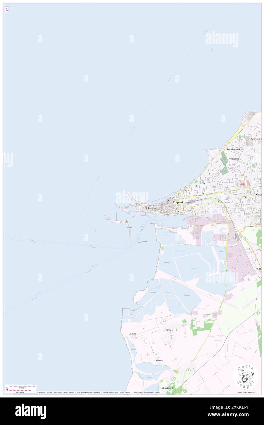 B&B Ligny, Trapani, IT, Italien, Sizilien, n 38 1' 6'', N 12 29' 53'', Karte, Cartascapes Map, veröffentlicht 2024. Erkunden Sie Cartascapes, eine Karte, die die vielfältigen Landschaften, Kulturen und Ökosysteme der Erde enthüllt. Reisen Sie durch Zeit und Raum und entdecken Sie die Verflechtungen der Vergangenheit, Gegenwart und Zukunft unseres Planeten. Stockfoto