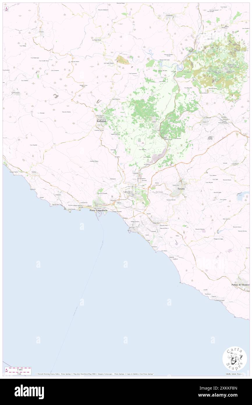 Agrigento, Agrigento, IT, Italien, Sizilien, n 37 18' 38''', N 13 34' 35''', Karte, Cartascapes Map, veröffentlicht 2024. Erkunden Sie Cartascapes, eine Karte, die die vielfältigen Landschaften, Kulturen und Ökosysteme der Erde enthüllt. Reisen Sie durch Zeit und Raum und entdecken Sie die Verflechtungen der Vergangenheit, Gegenwart und Zukunft unseres Planeten. Stockfoto