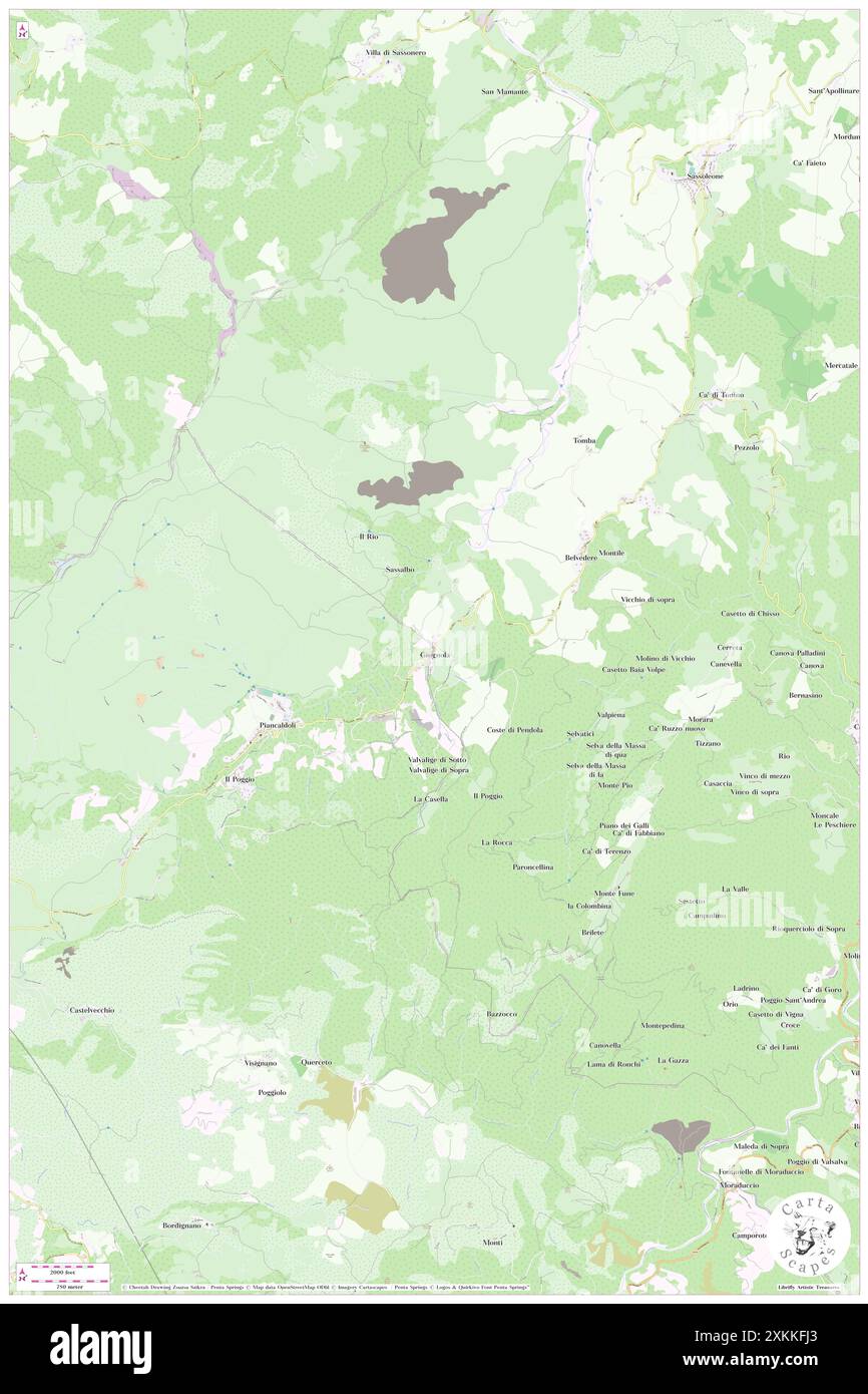 Giugnola, Provinz Florenz, IT, Italien, Toskana, n 44 13' 14'', N 11 27' 5'', Karte, Cartascapes Map, veröffentlicht 2024. Erkunden Sie Cartascapes, eine Karte, die die vielfältigen Landschaften, Kulturen und Ökosysteme der Erde enthüllt. Reisen Sie durch Zeit und Raum und entdecken Sie die Verflechtungen der Vergangenheit, Gegenwart und Zukunft unseres Planeten. Stockfoto